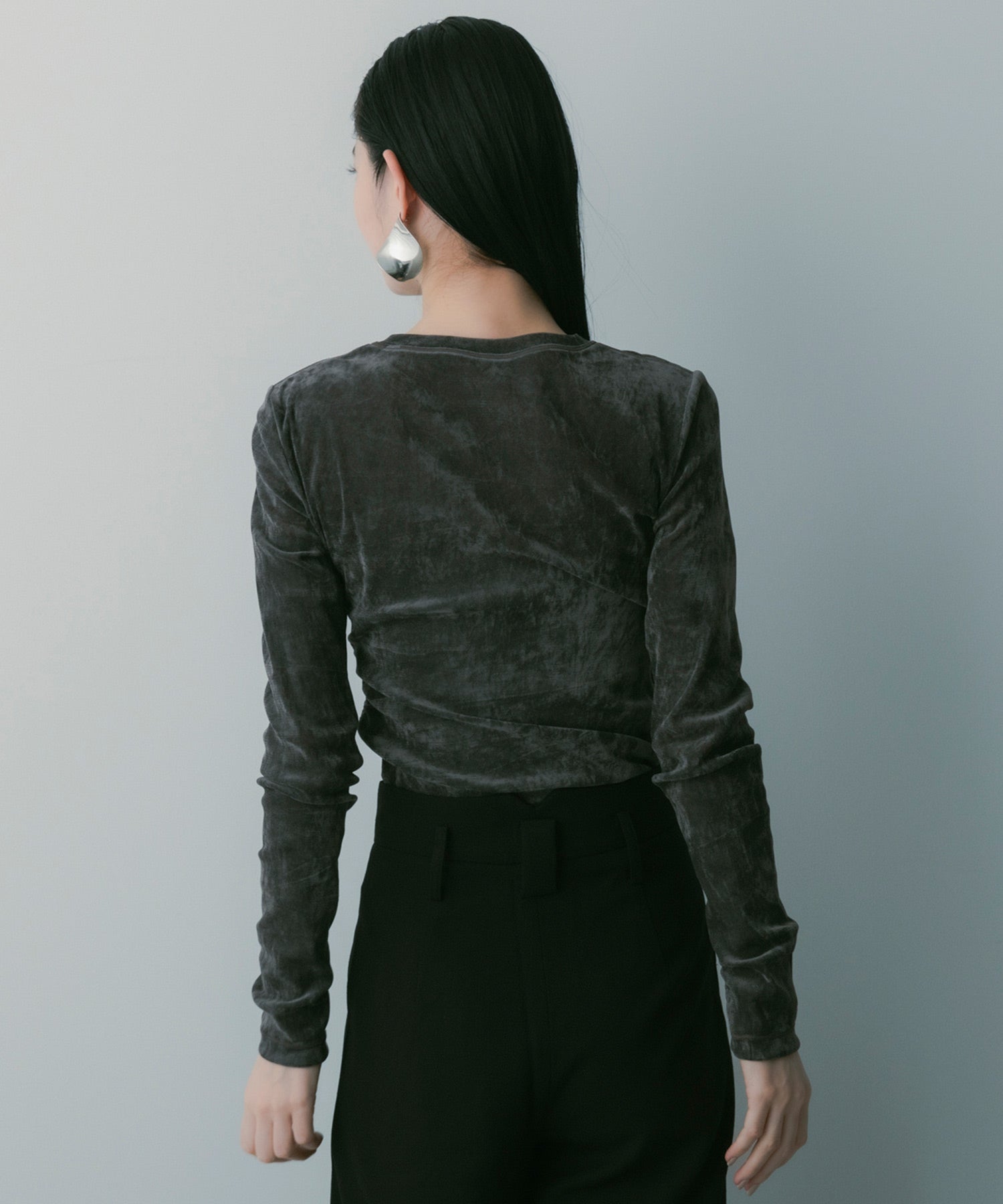 【3月中旬お届け予約商品】ロングスリーブ シアーベロアカットソー