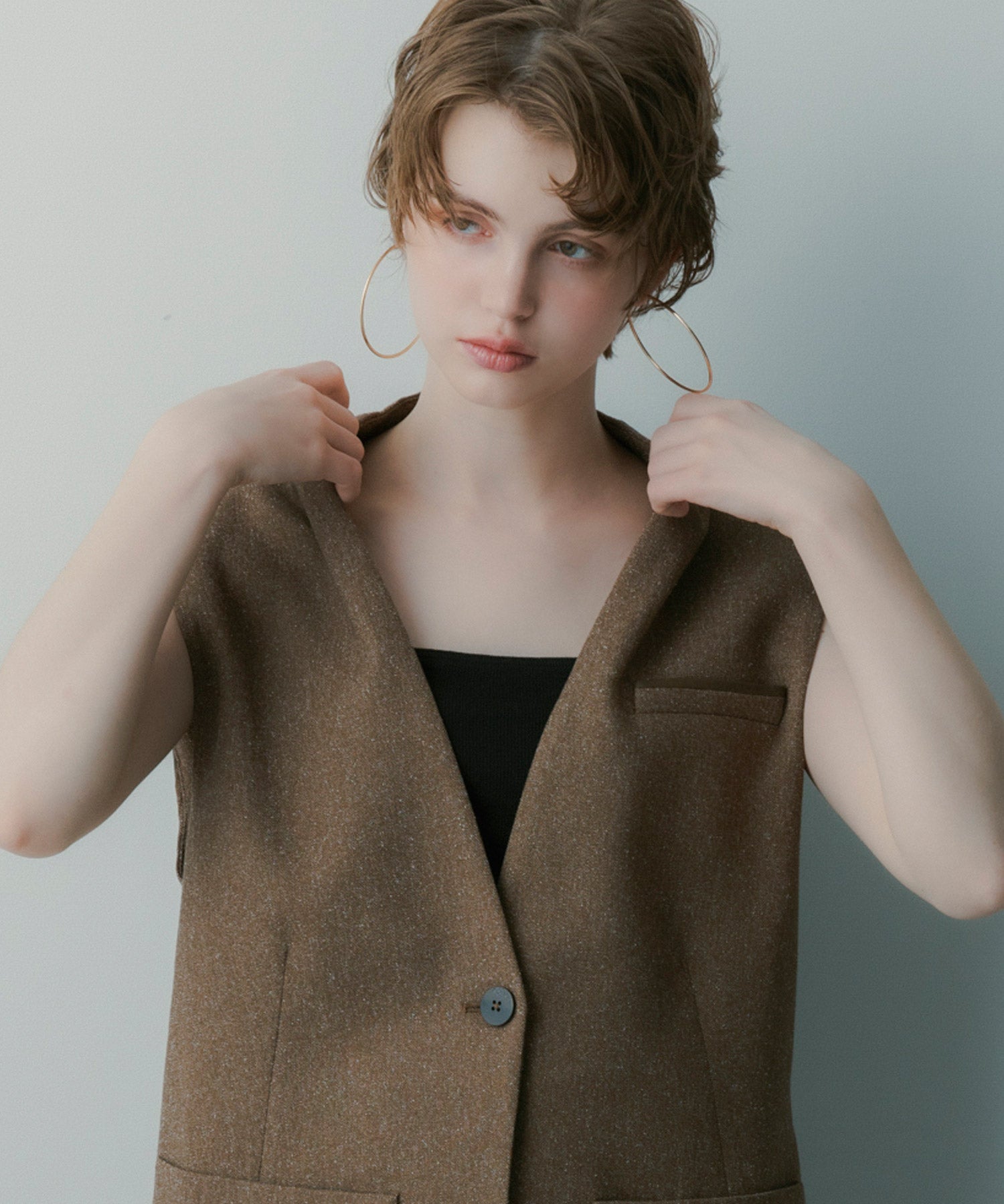 オーバーサイズ スウィッチングジレ