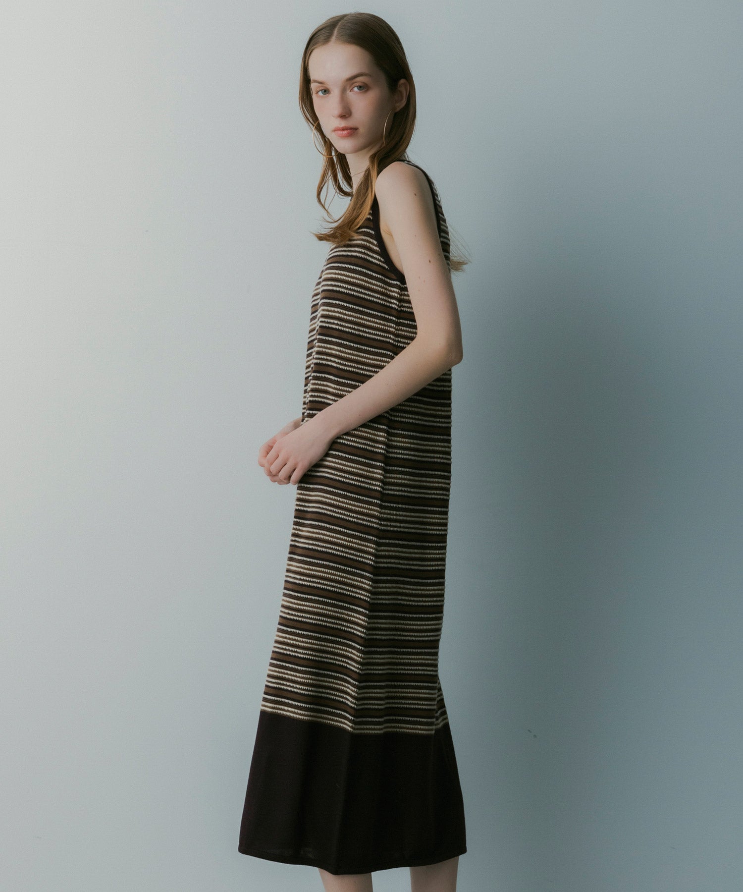 マルチボーダーニットワンピース