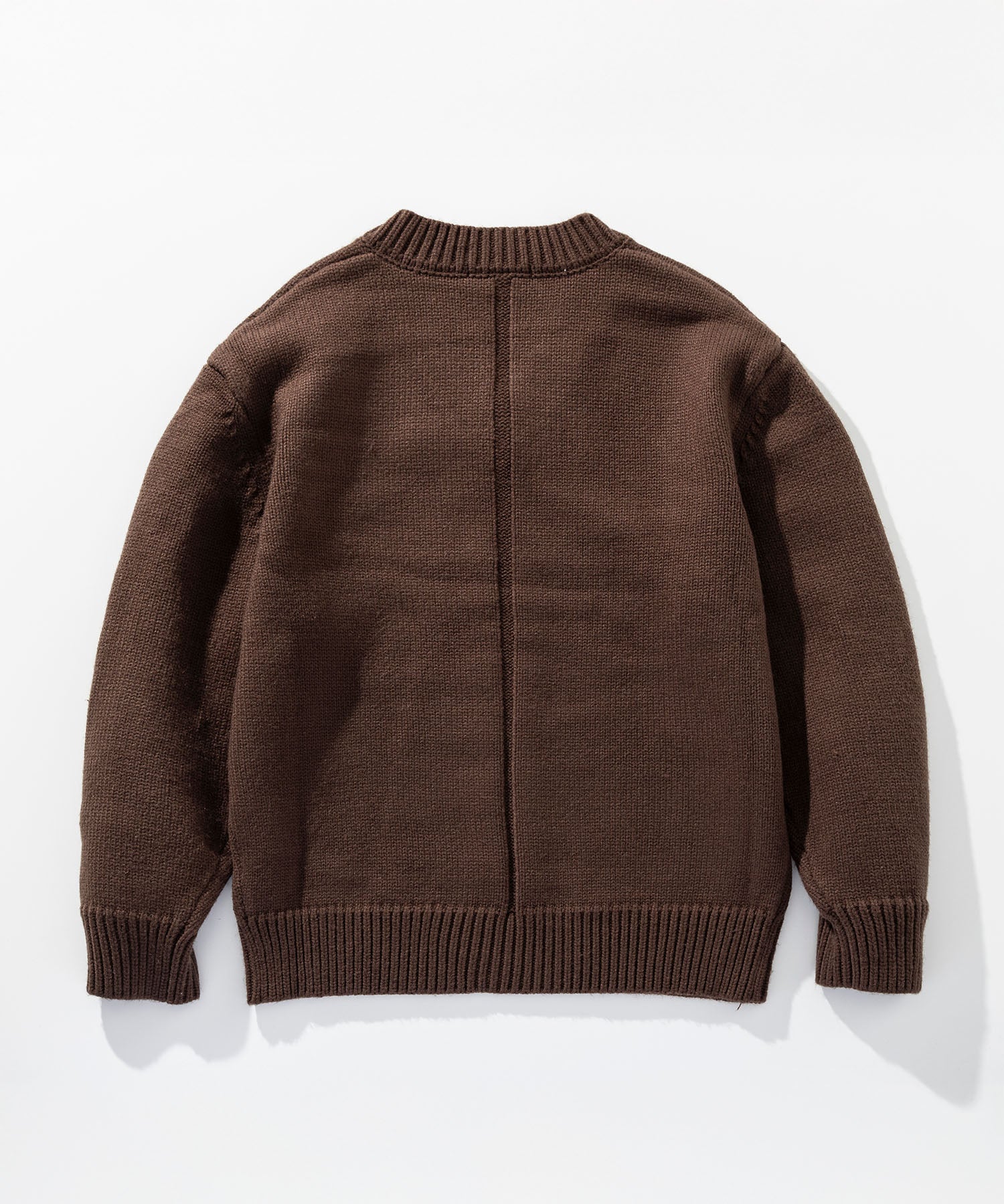 【12月上旬お届け予約商品】畦編み Vネック ジップアップニットプルオーバー