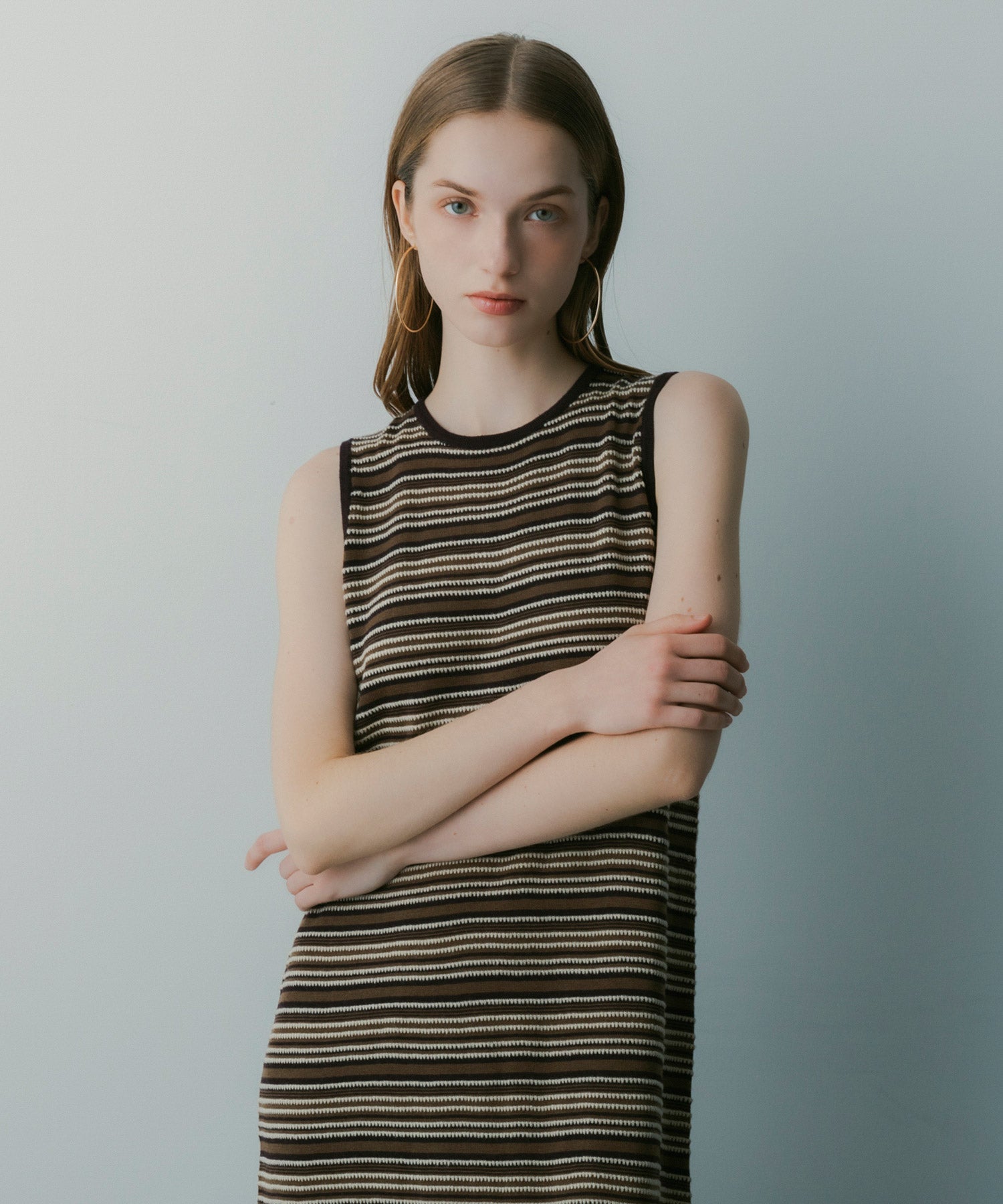 マルチボーダーニットワンピース