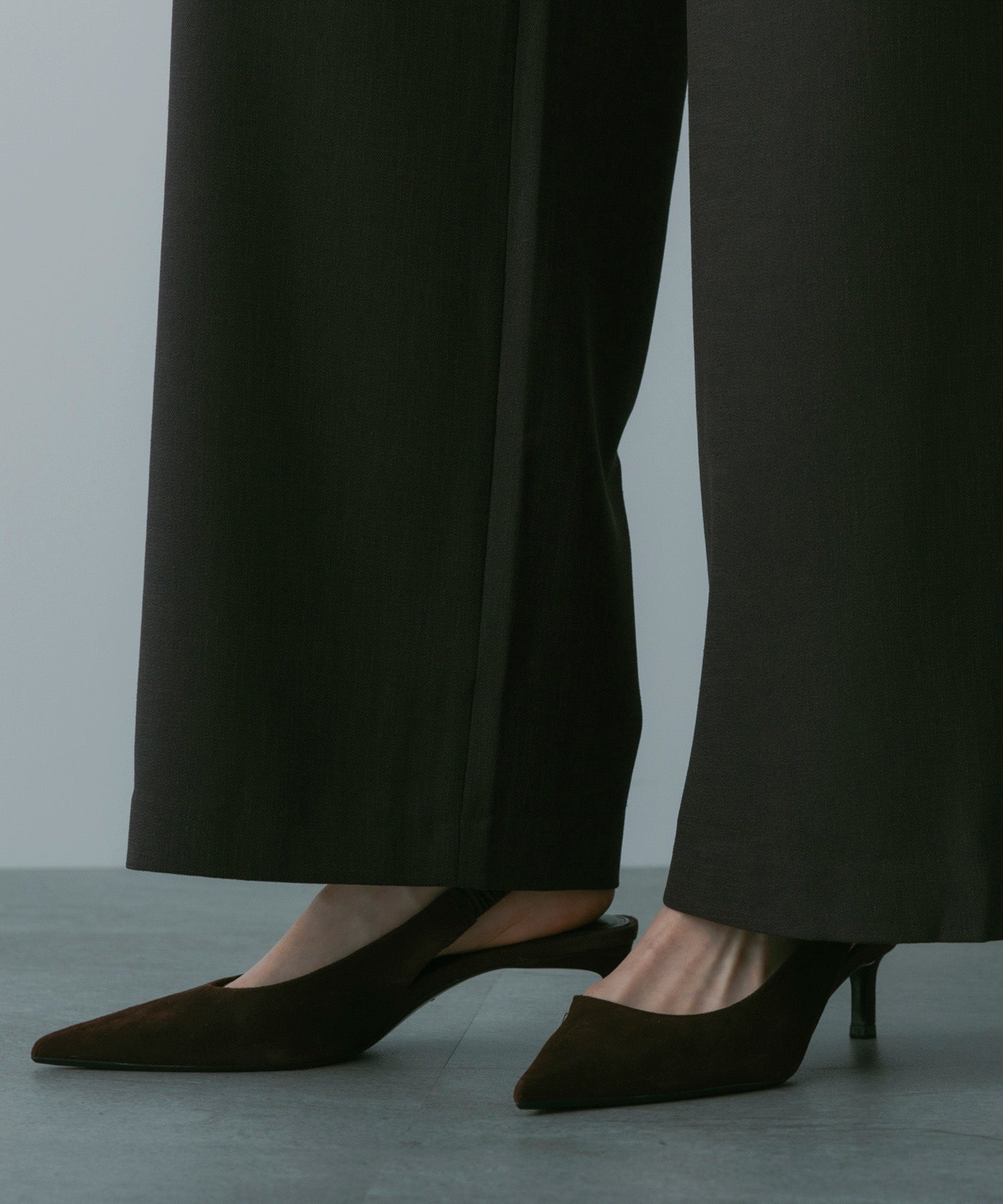 【3月中旬お届け予約商品】ハイウエスト ワイドスラックス