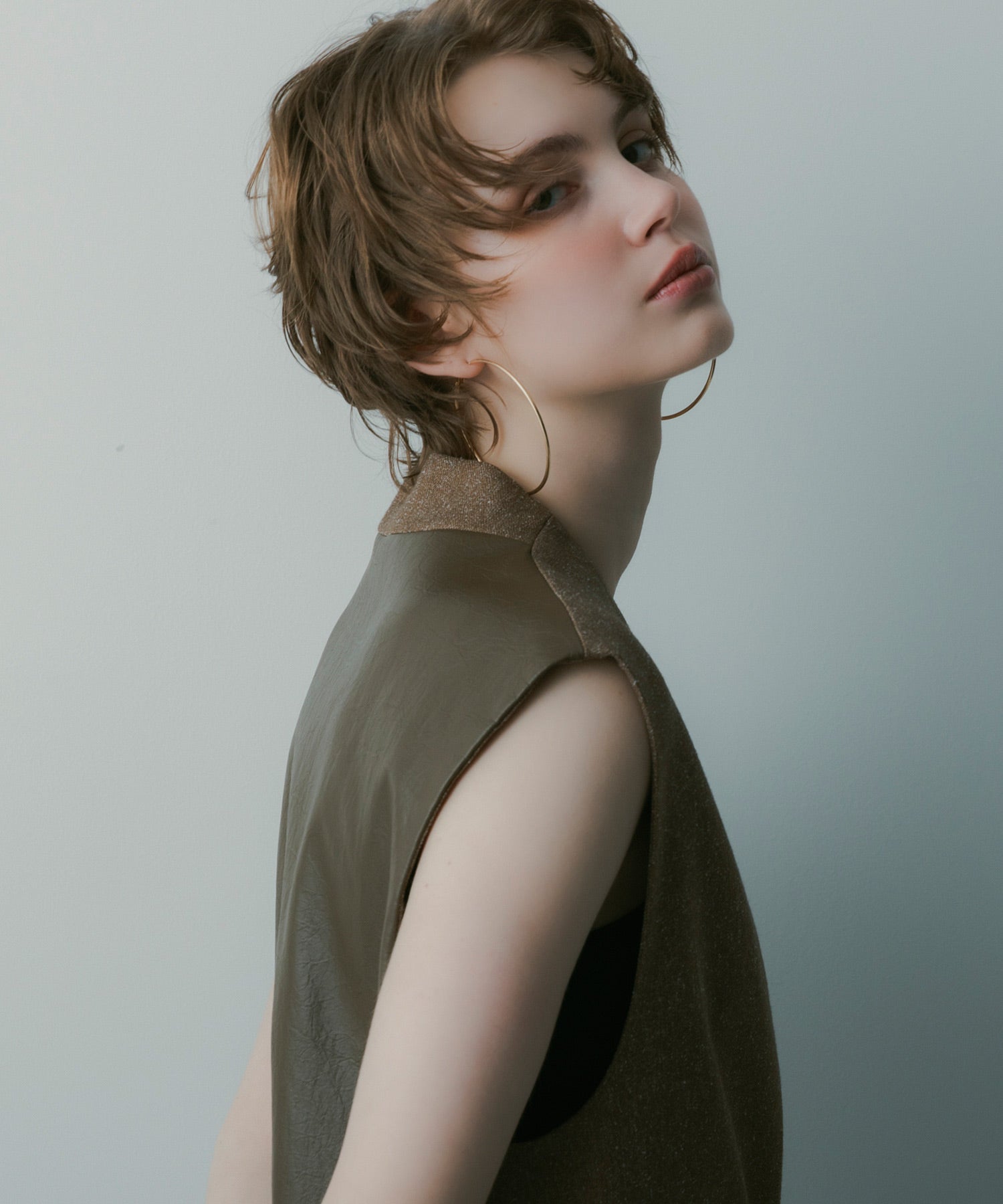 オーバーサイズ スウィッチングジレ