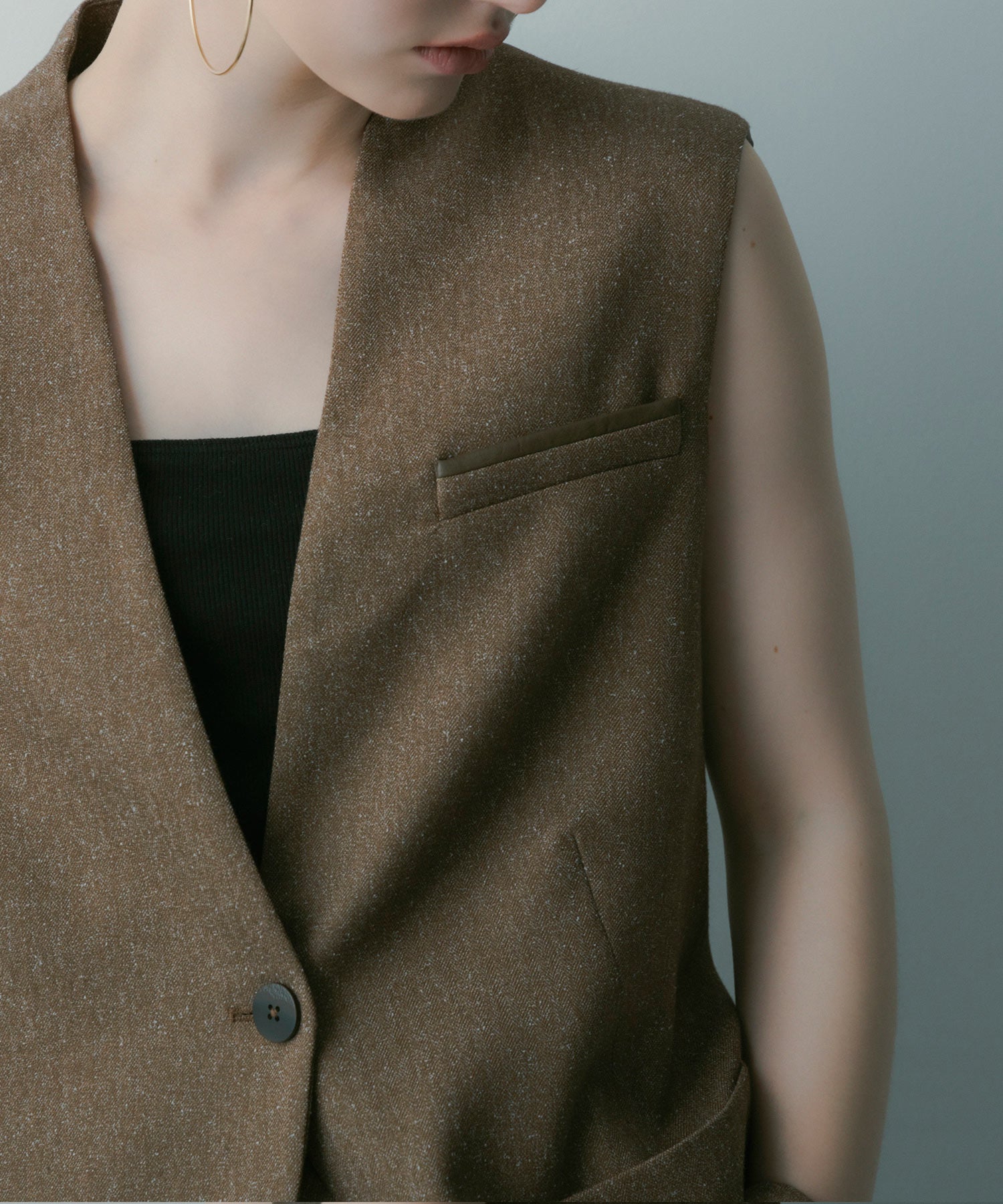 オーバーサイズ スウィッチングジレ