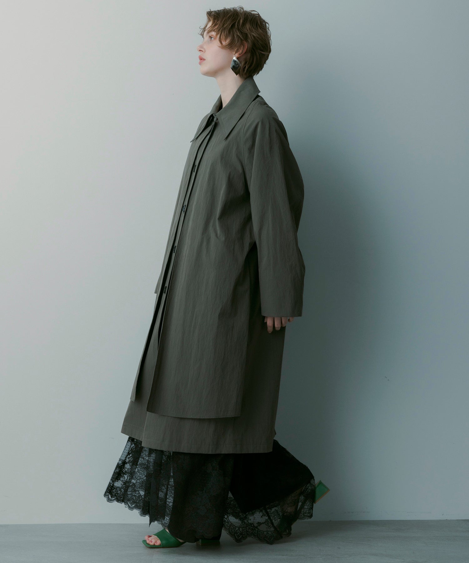 レイヤードロングコート