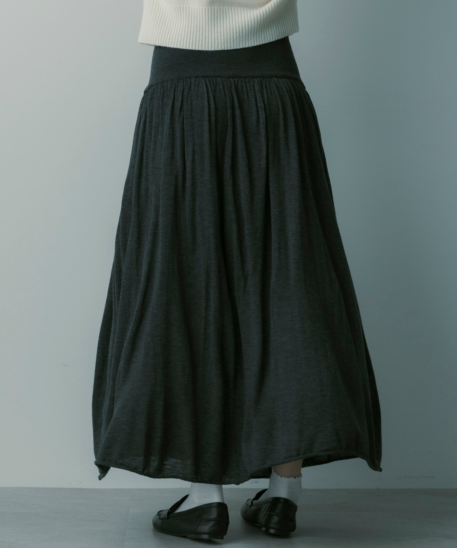 ウールブレンド ギャザースカート