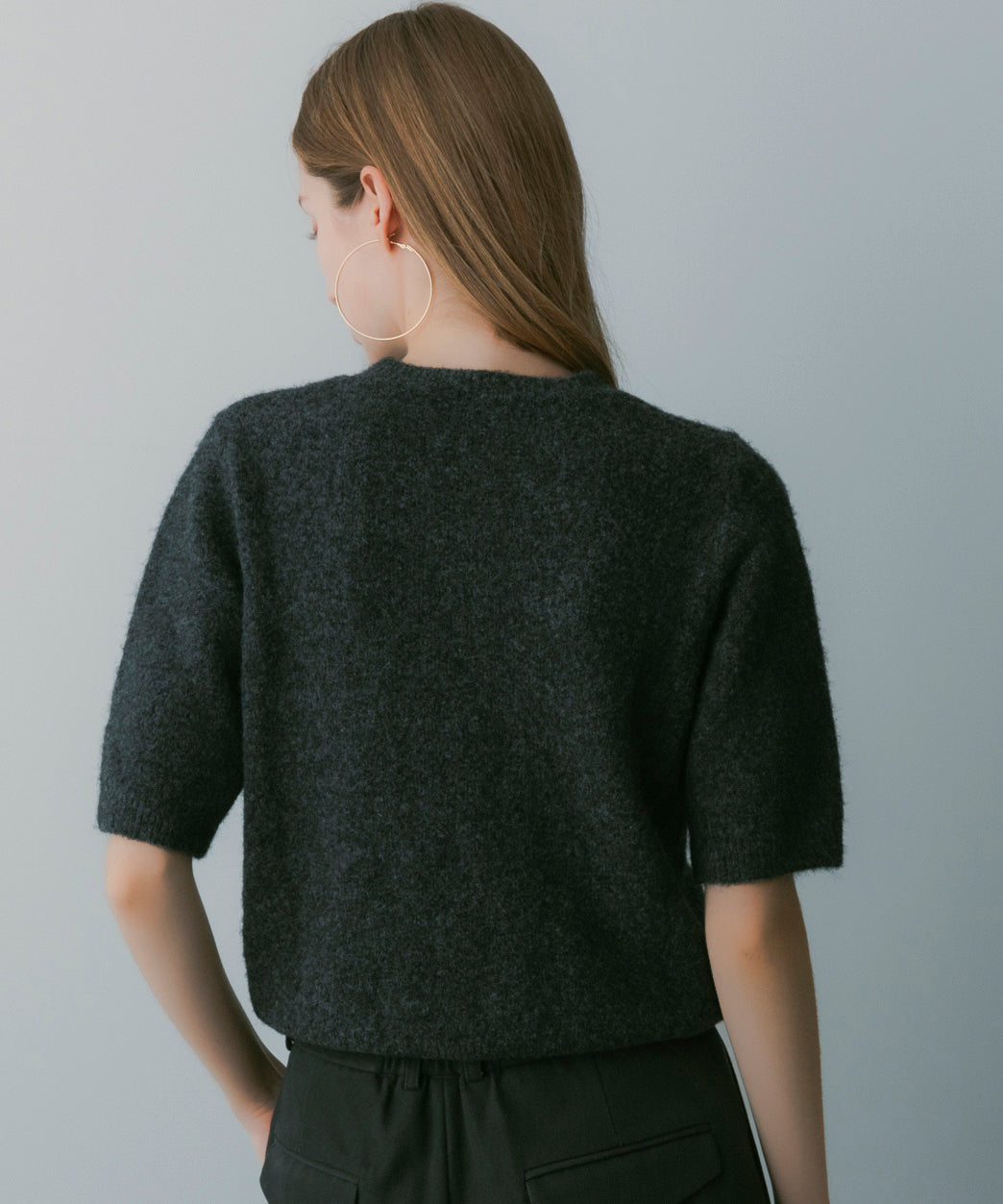ウールブレンド ショートスリーブニット