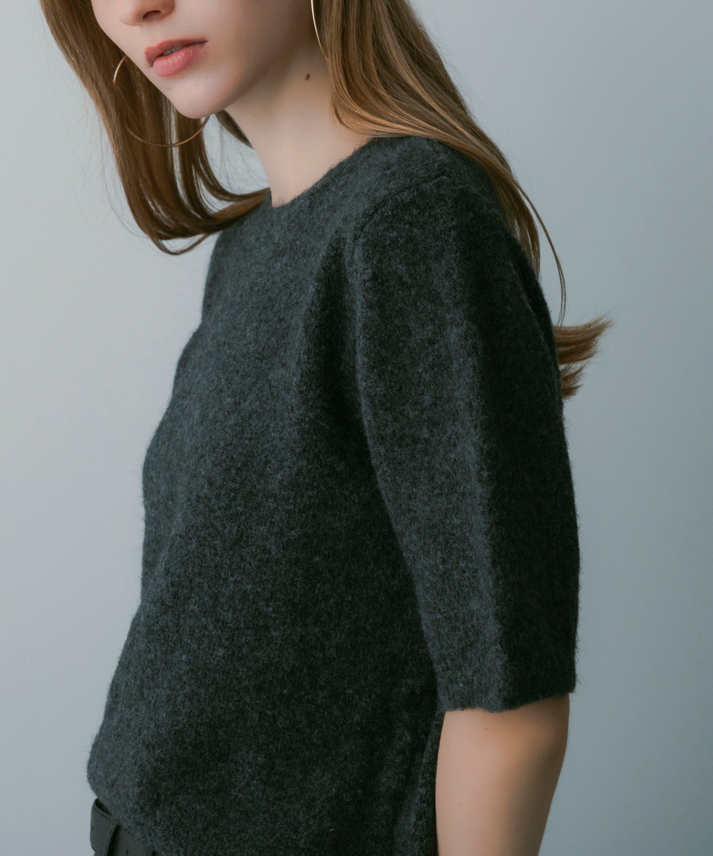 ウールブレンド ショートスリーブニット