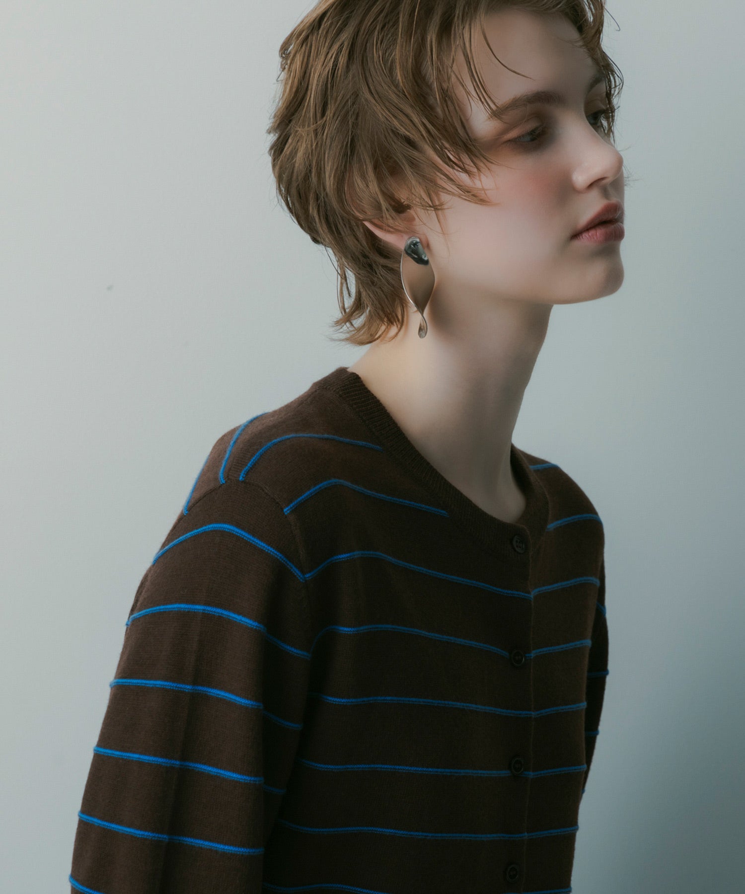 ボーダーニットカーディガン