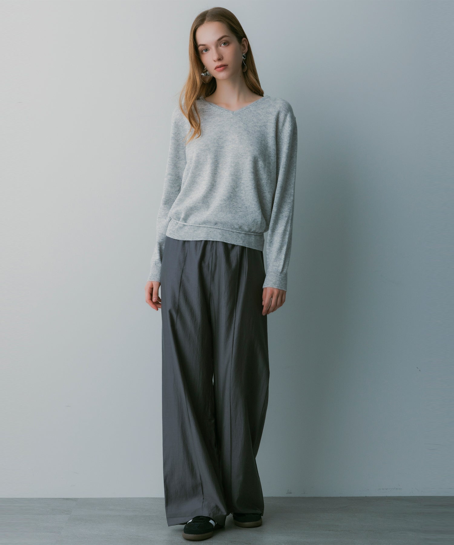 【3月中旬お届け予約商品】リラクシーワイドサテンパンツ