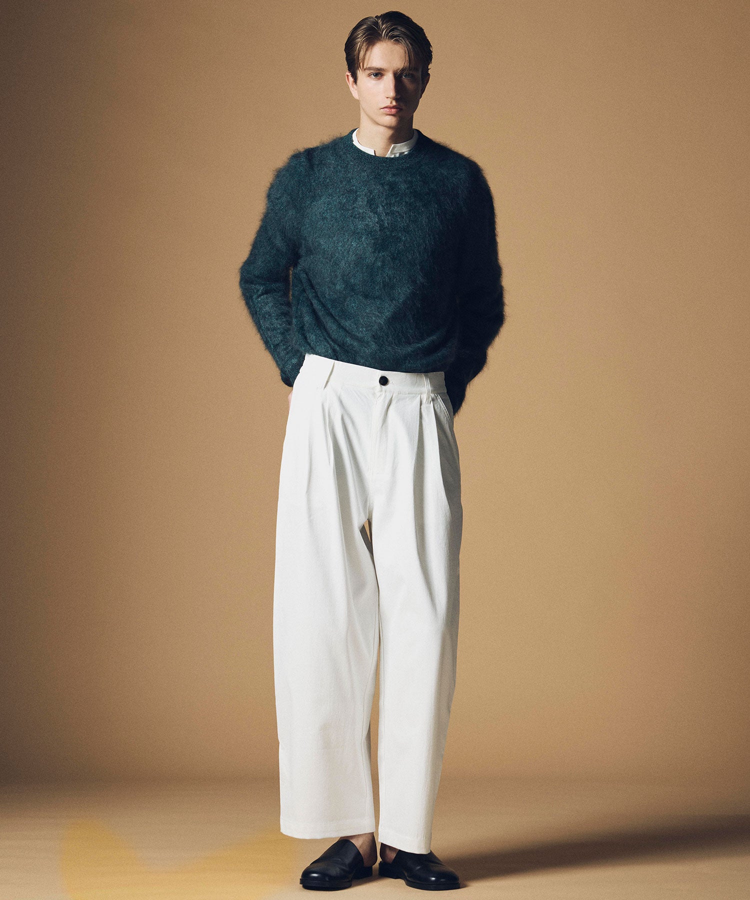 【12月上旬お届け予約商品】モヘアタッチ カシミヤセーター