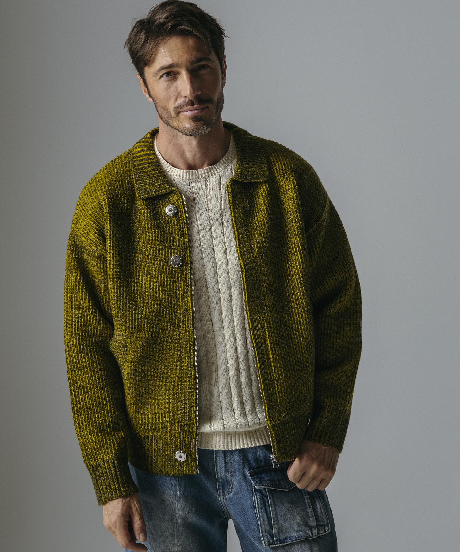 【12月上旬お届け予約商品】襟付きジップアップブルゾン