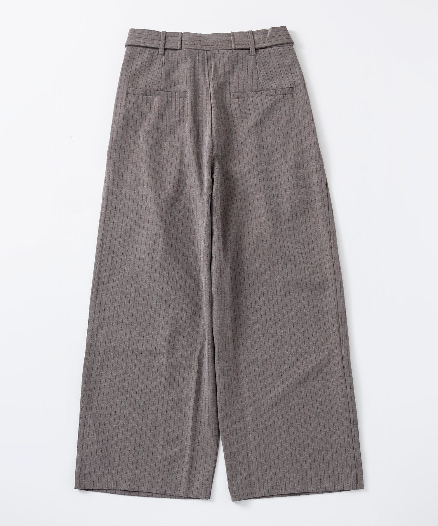 【12月中旬お届け予約商品】ストライプワイドタックスラックス