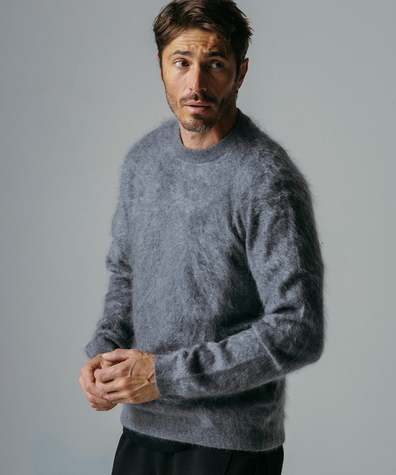 【12月上旬お届け予約商品】モヘアタッチ カシミヤセーター