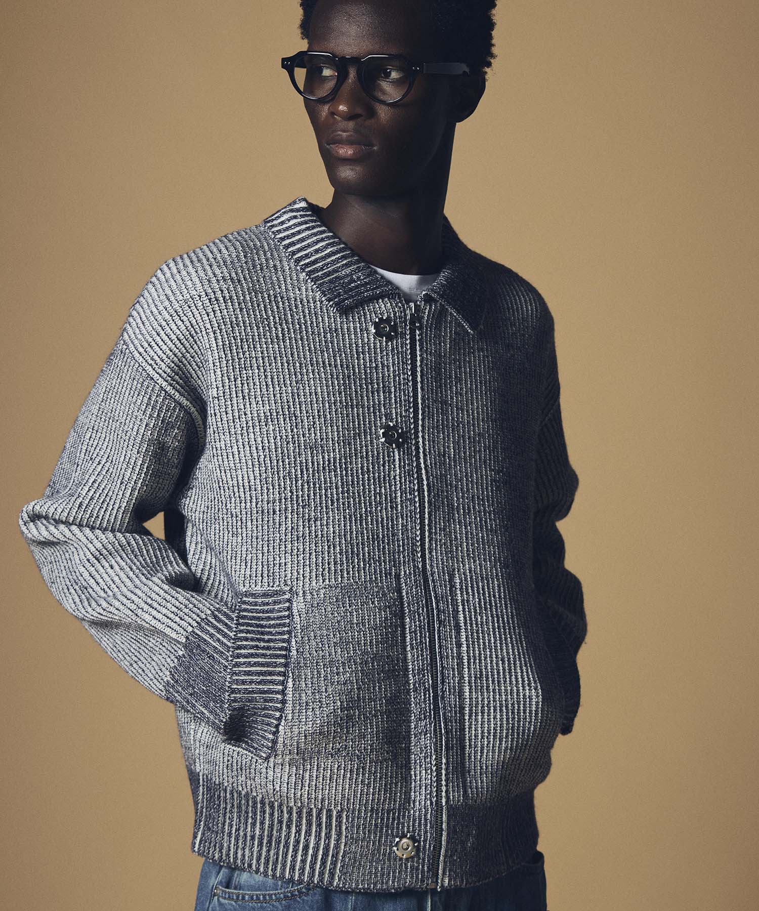 【12月上旬お届け予約商品】襟付きジップアップブルゾン