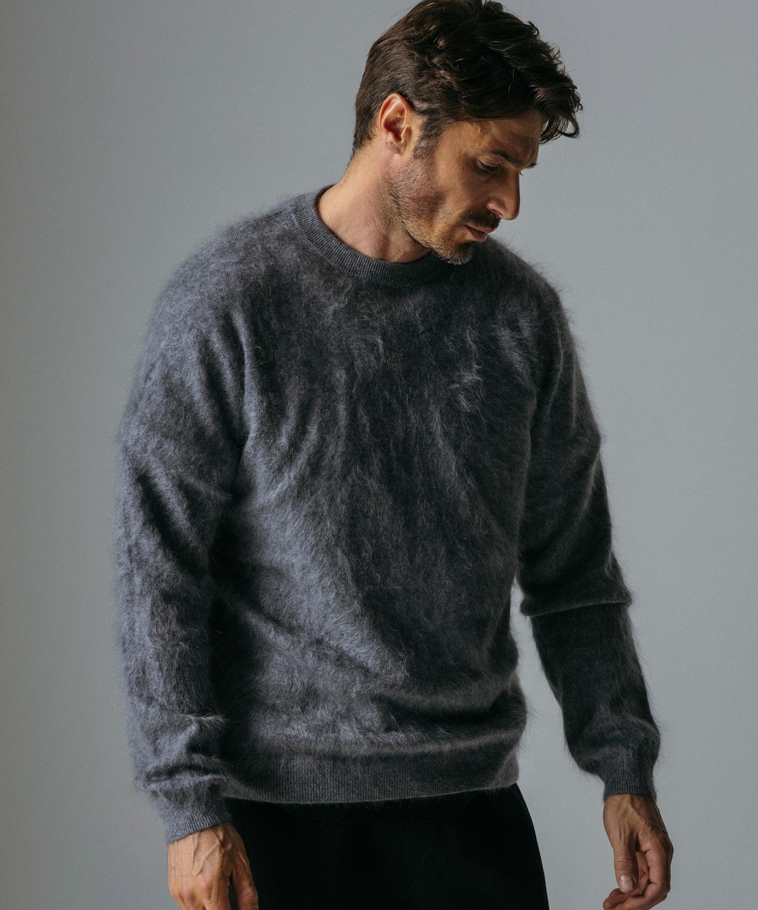 【12月上旬お届け予約商品】モヘアタッチ カシミヤセーター