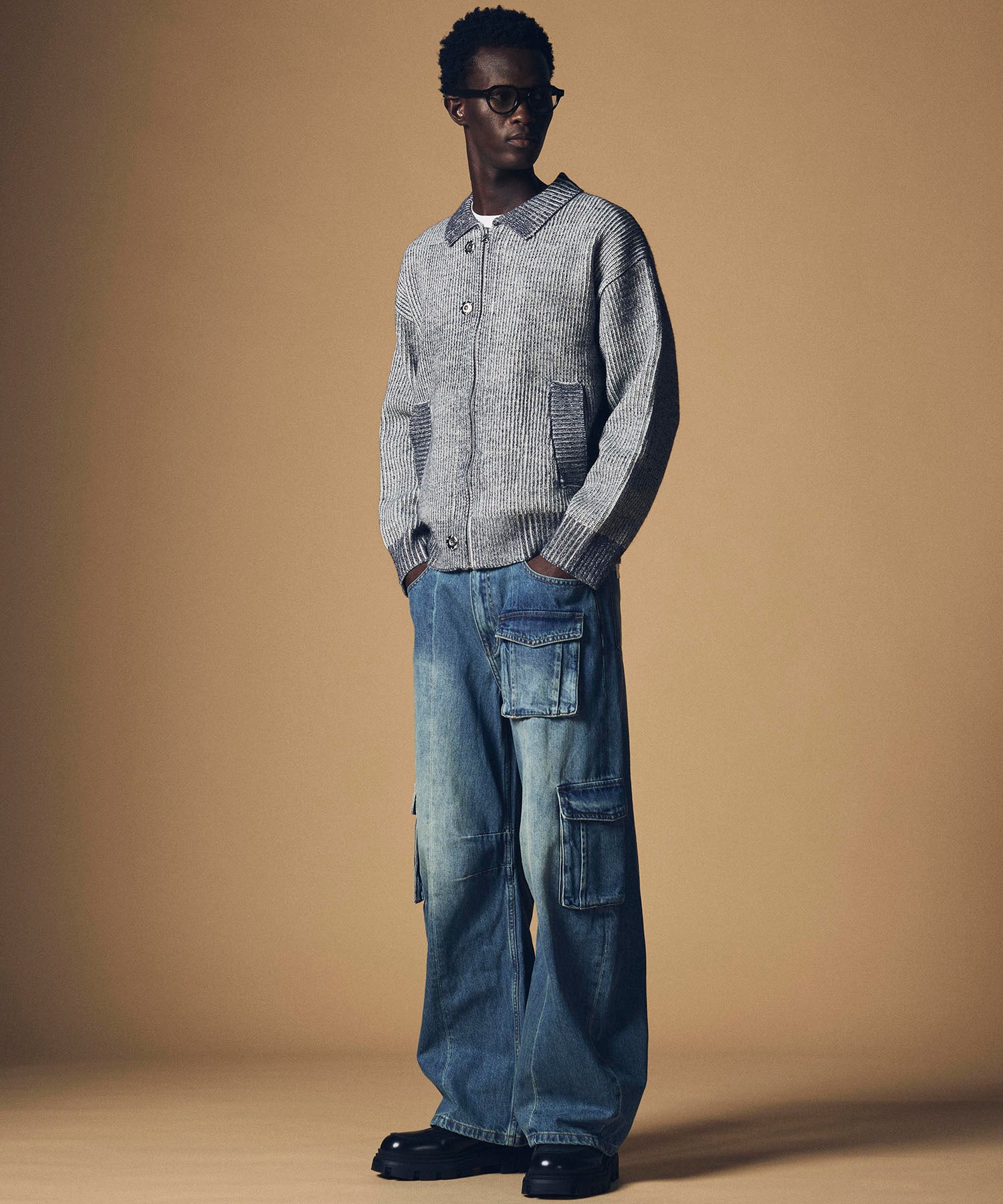 【12月上旬お届け予約商品】襟付きジップアップブルゾン