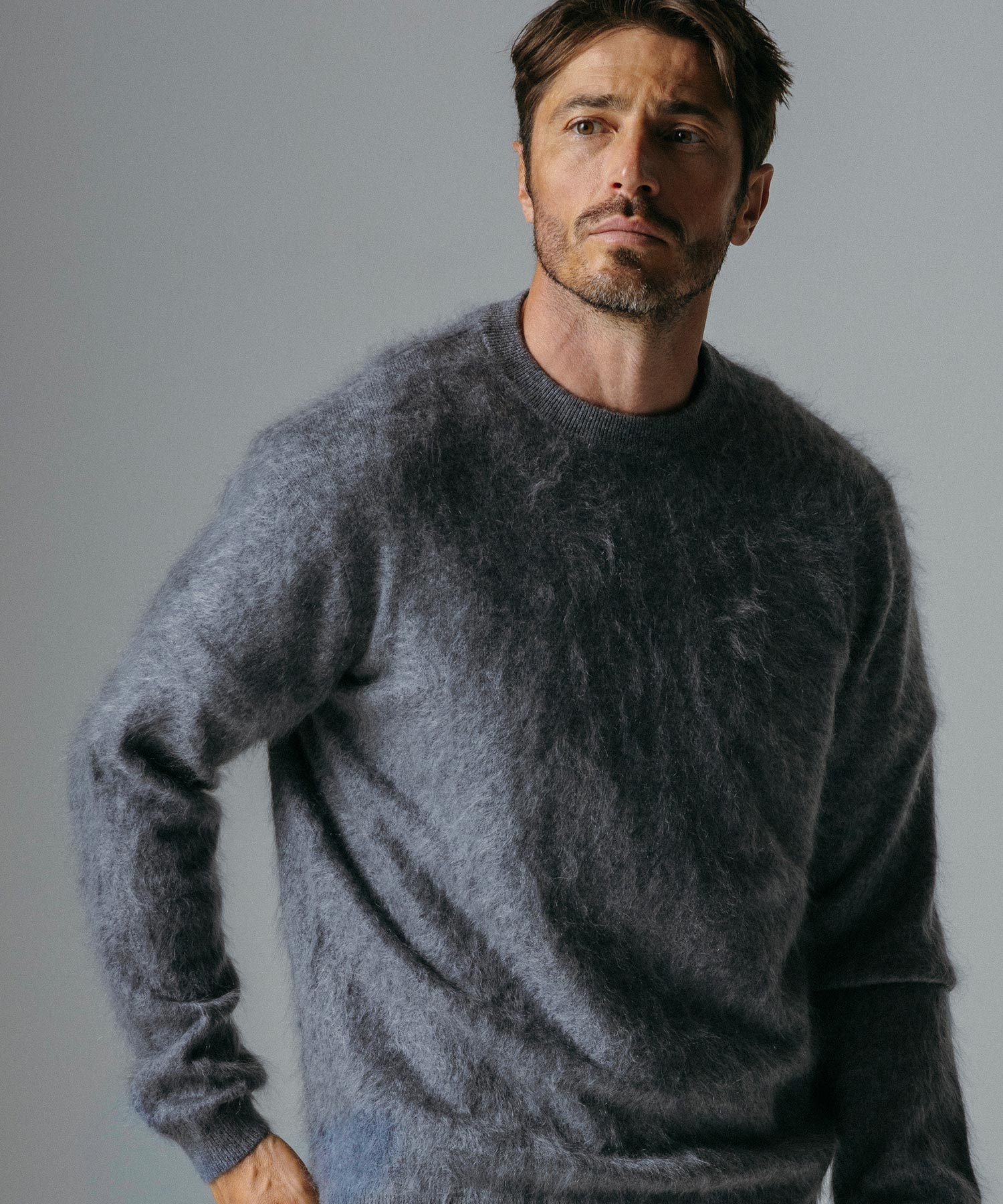 【12月上旬お届け予約商品】モヘアタッチ カシミヤセーター