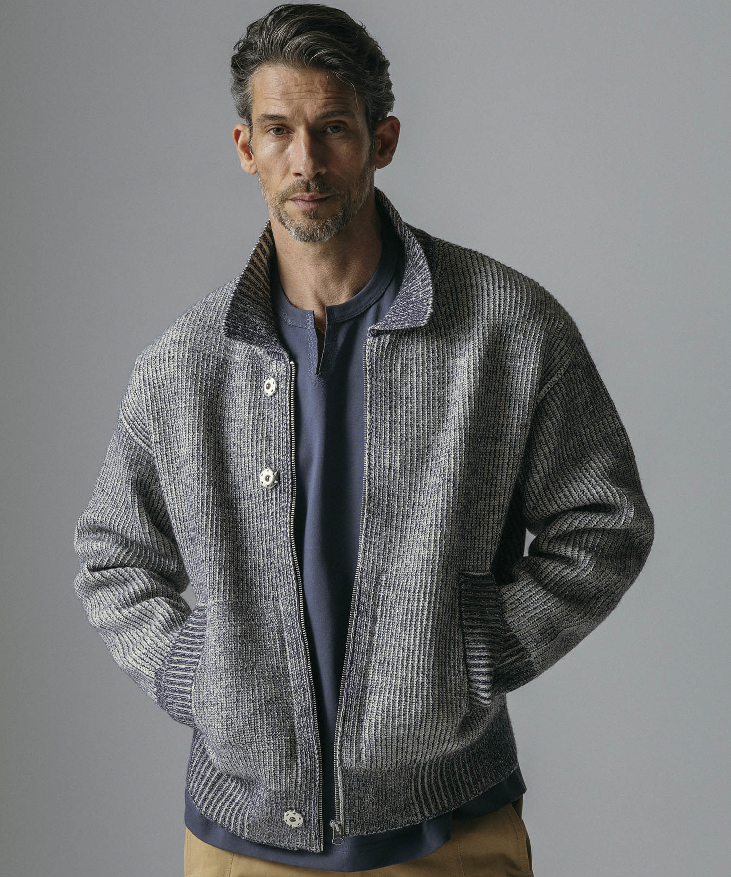 【12月上旬お届け予約商品】襟付きジップアップブルゾン