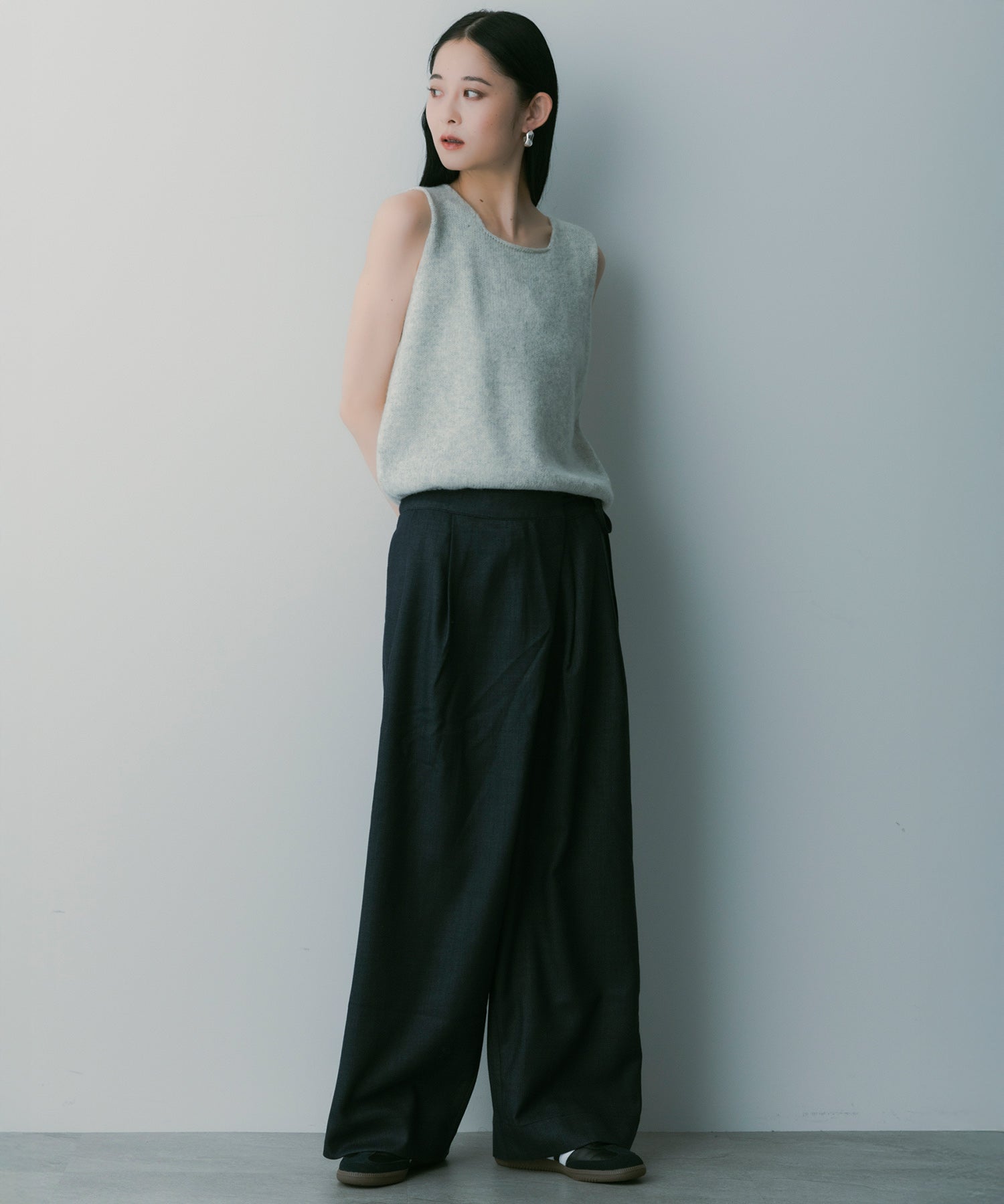 【3月中旬お届け予約商品】ウールブレンド ラップパンツ