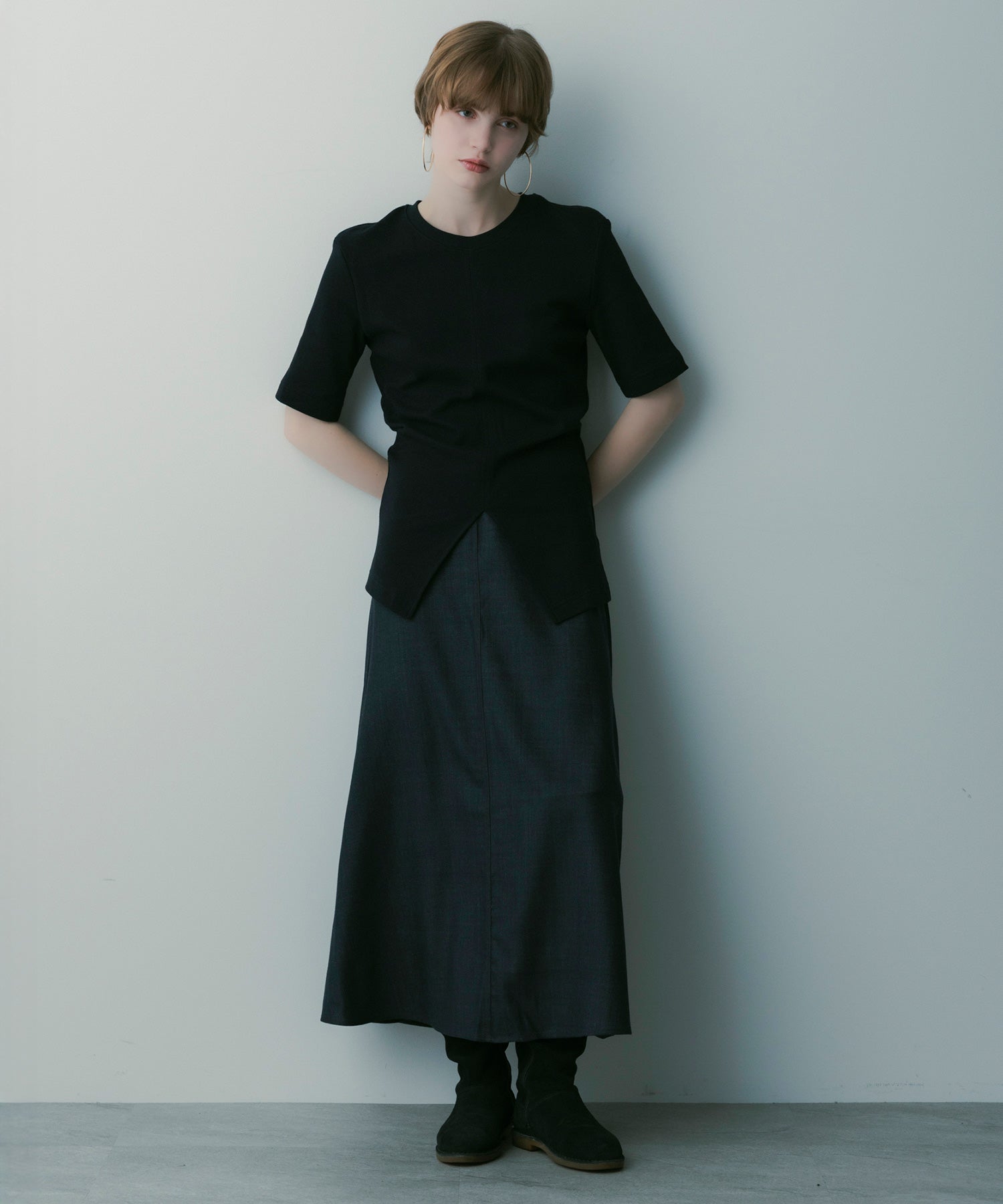 【3月中旬お届け予約商品】ウールブレンド フレアスカート