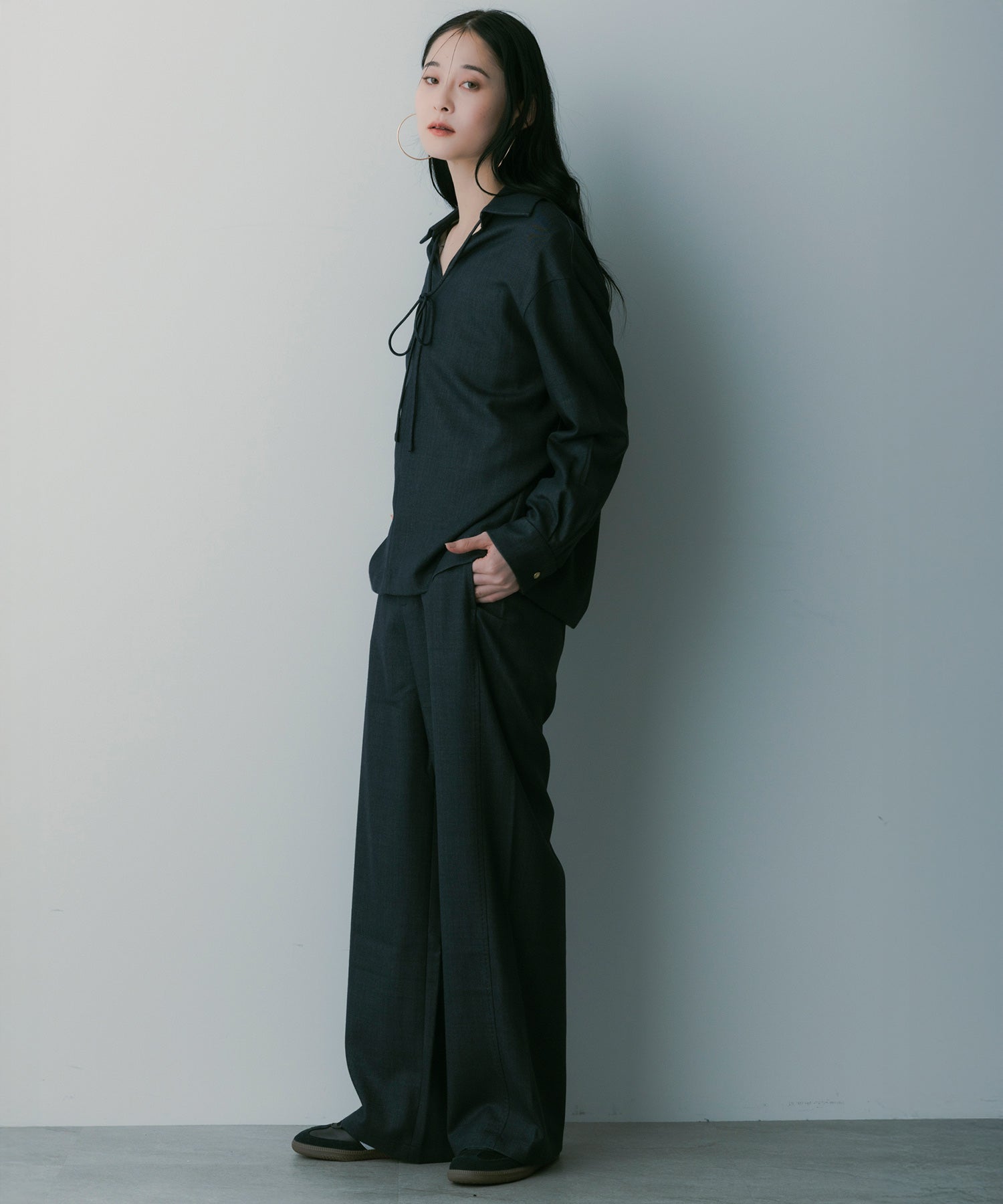 【3月中旬お届け予約商品】ウールブレンド イージーパンツ