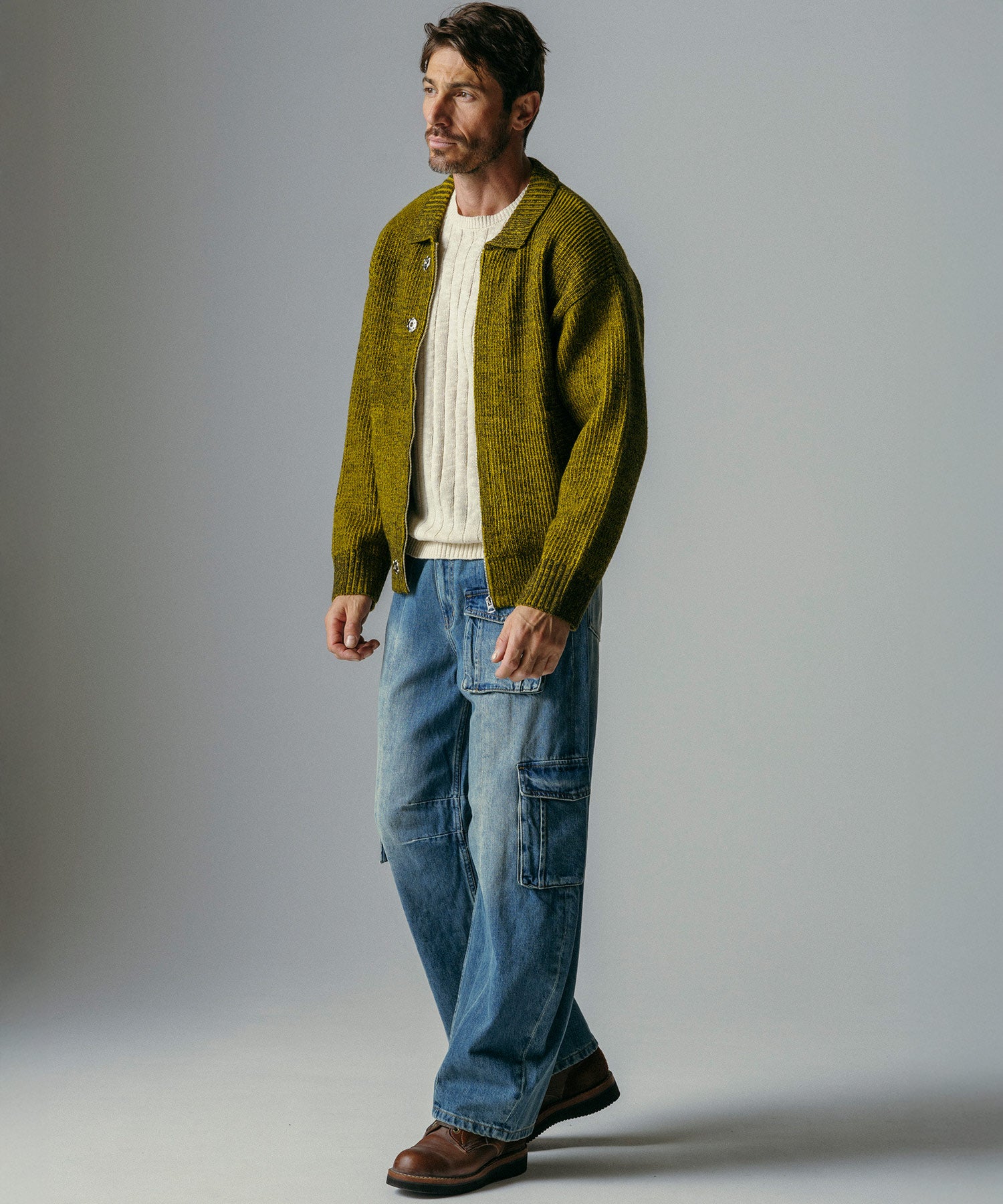 カーゴバルーン コットンデニムワイドパンツ