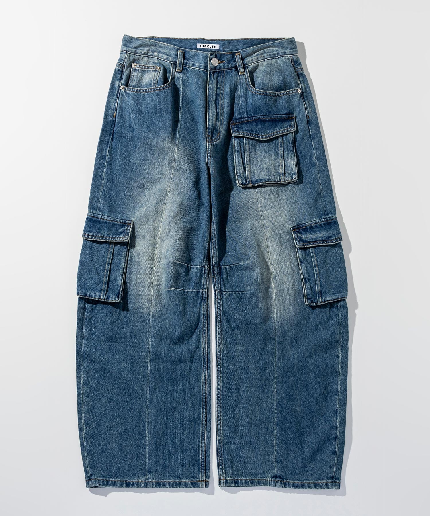 カーゴバルーン コットンデニムワイドパンツ