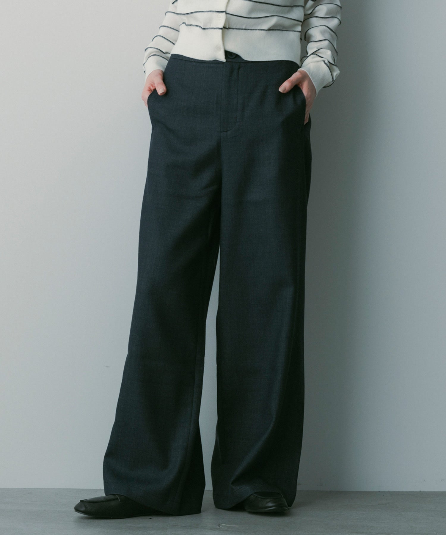 【3月中旬お届け予約商品】ウールブレンド イージーパンツ