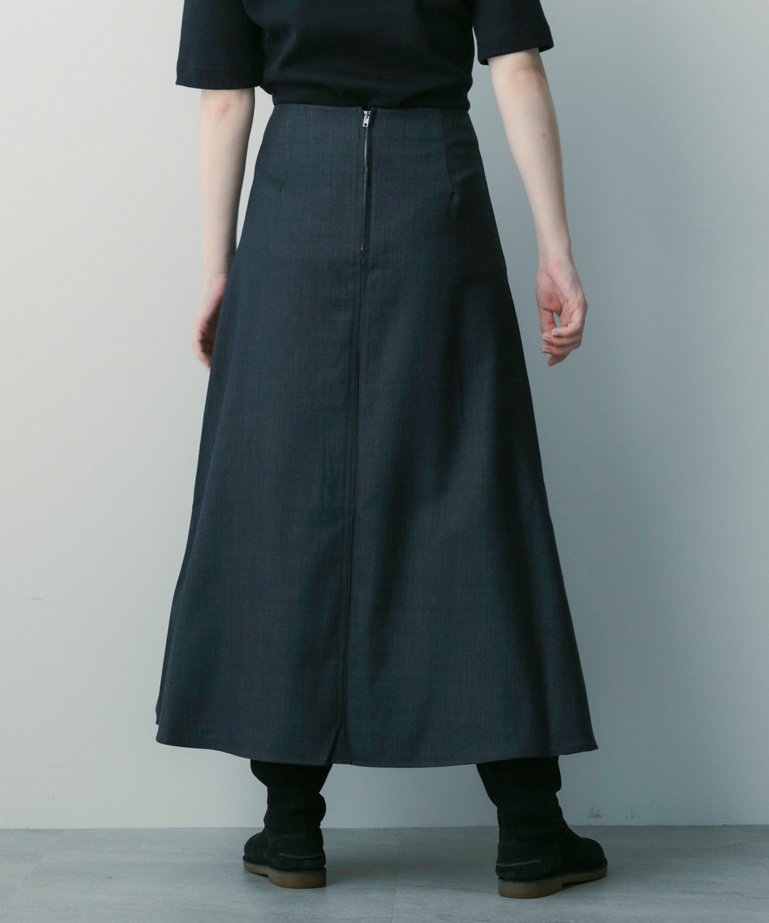 【3月中旬お届け予約商品】ウールブレンド フレアスカート