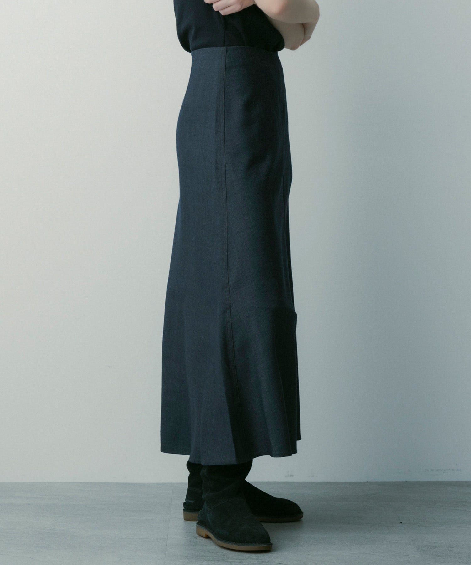 【3月中旬お届け予約商品】ウールブレンド フレアスカート
