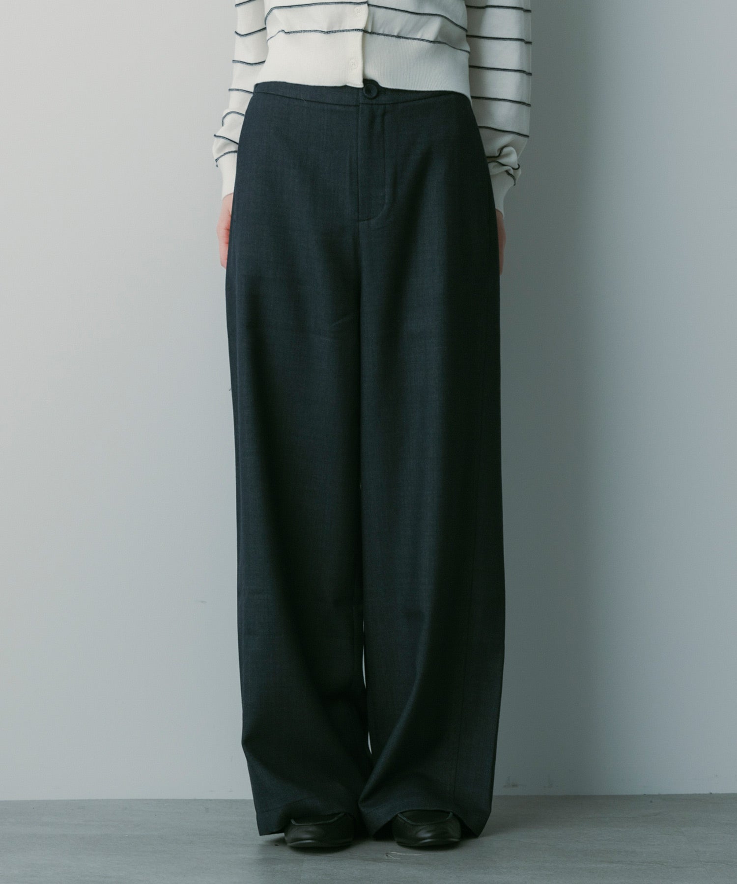 【3月中旬お届け予約商品】ウールブレンド イージーパンツ