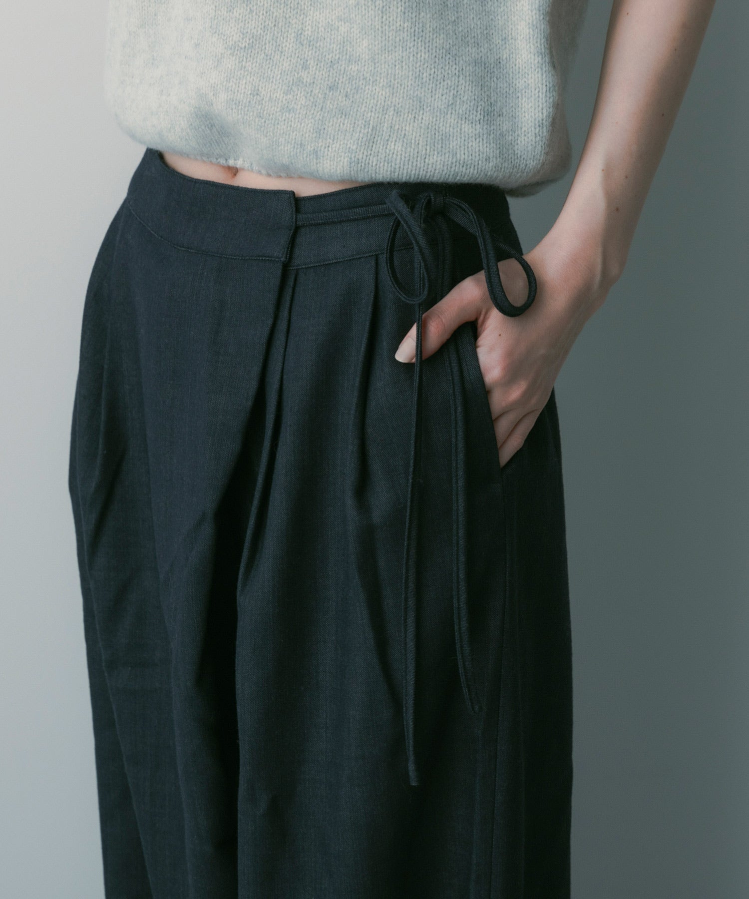 【3月中旬お届け予約商品】ウールブレンド ラップパンツ