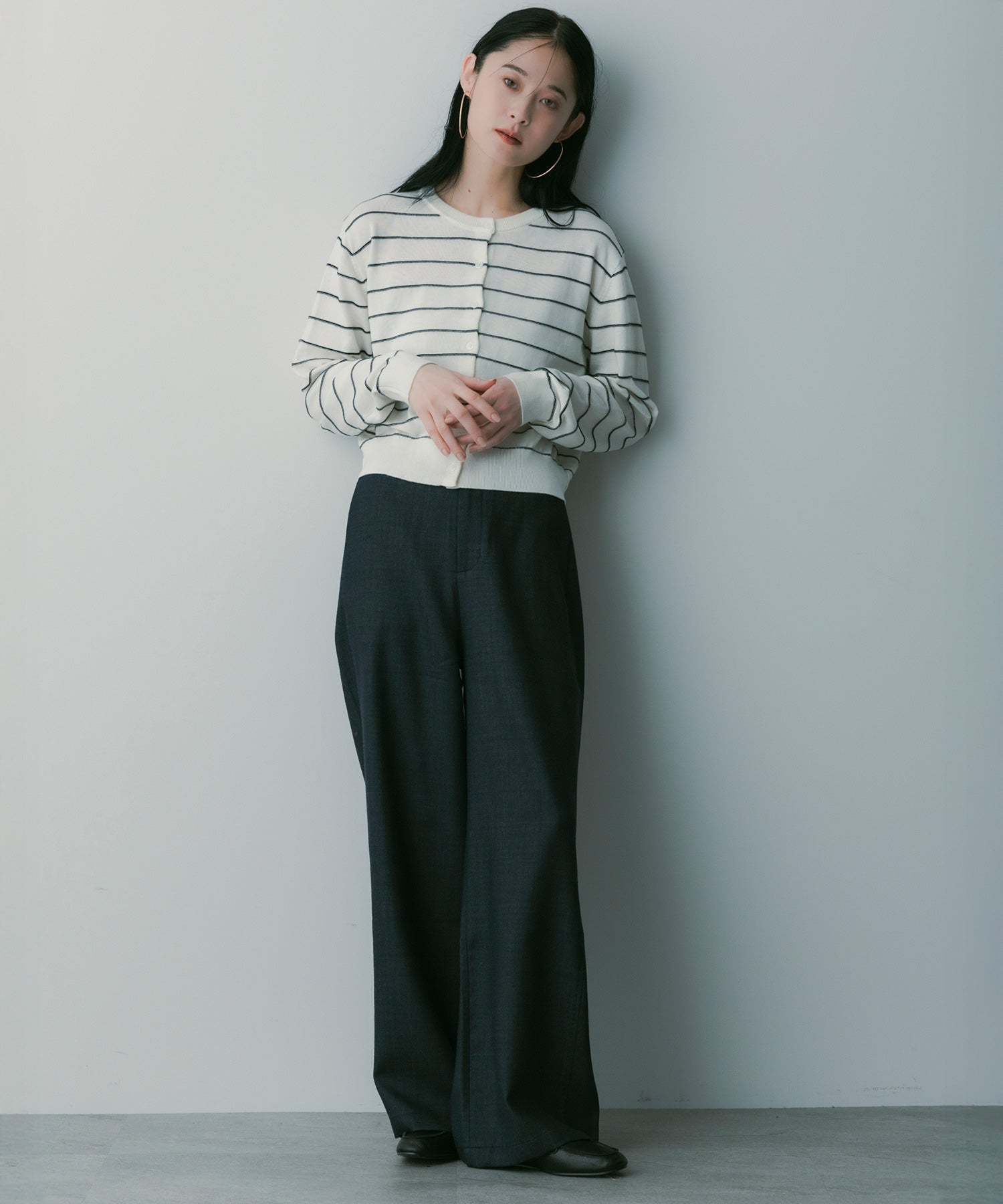 【3月中旬お届け予約商品】ウールブレンド イージーパンツ