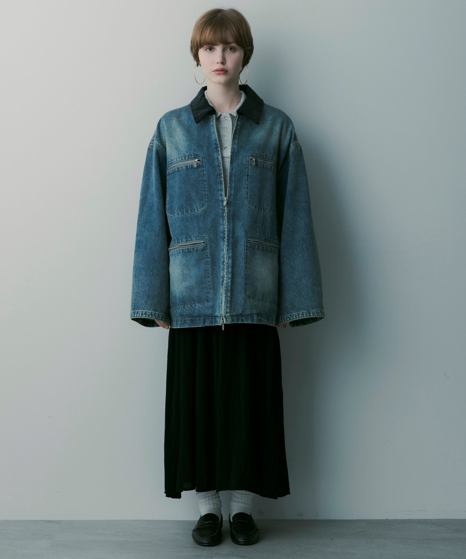 バイカラーデニムジャケット