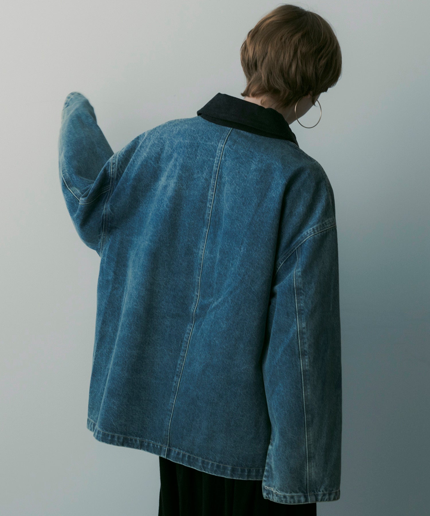 バイカラーデニムジャケット