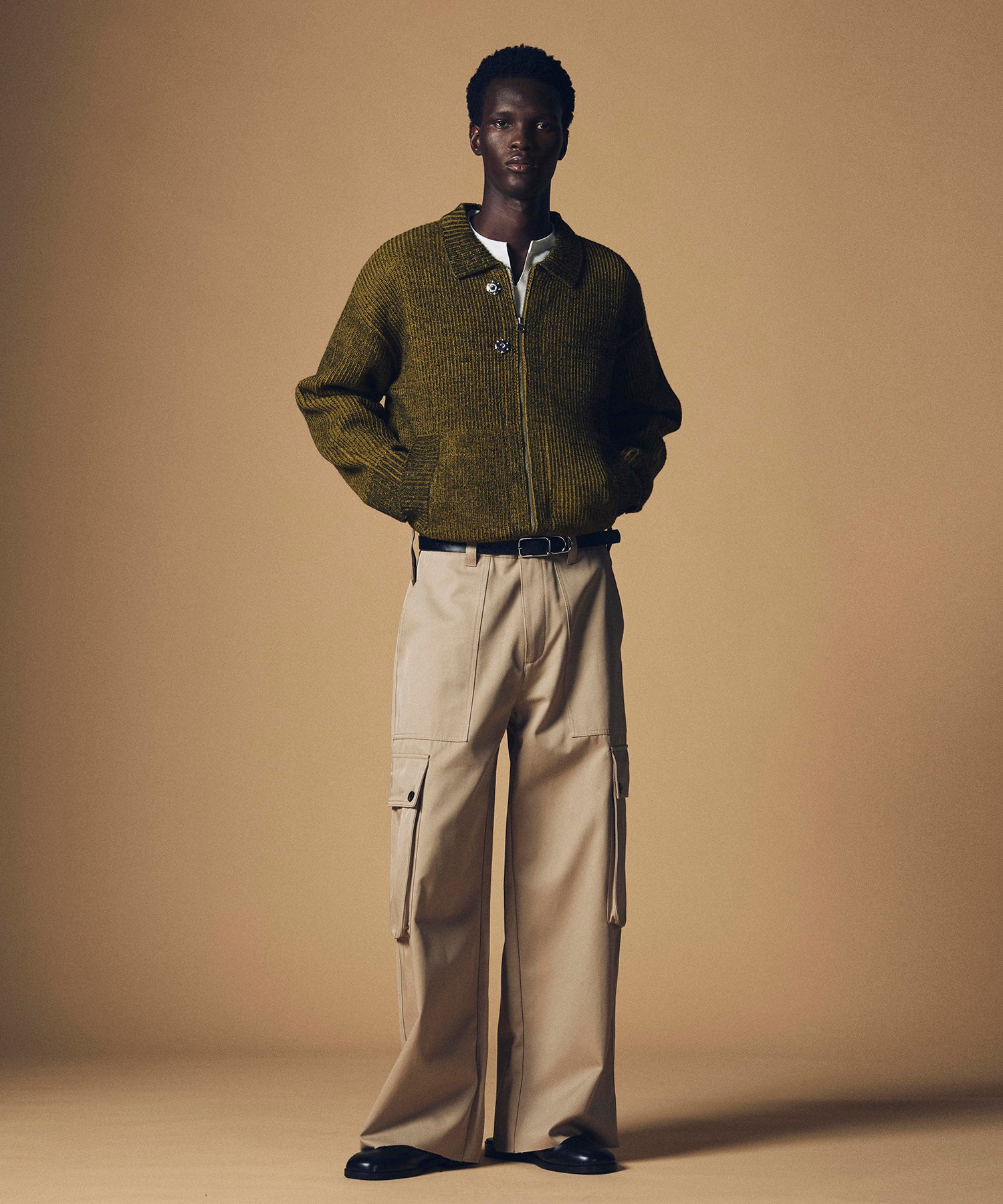 【12月上旬お届け予約商品】ハイウエスト ワイドカーゴパンツ