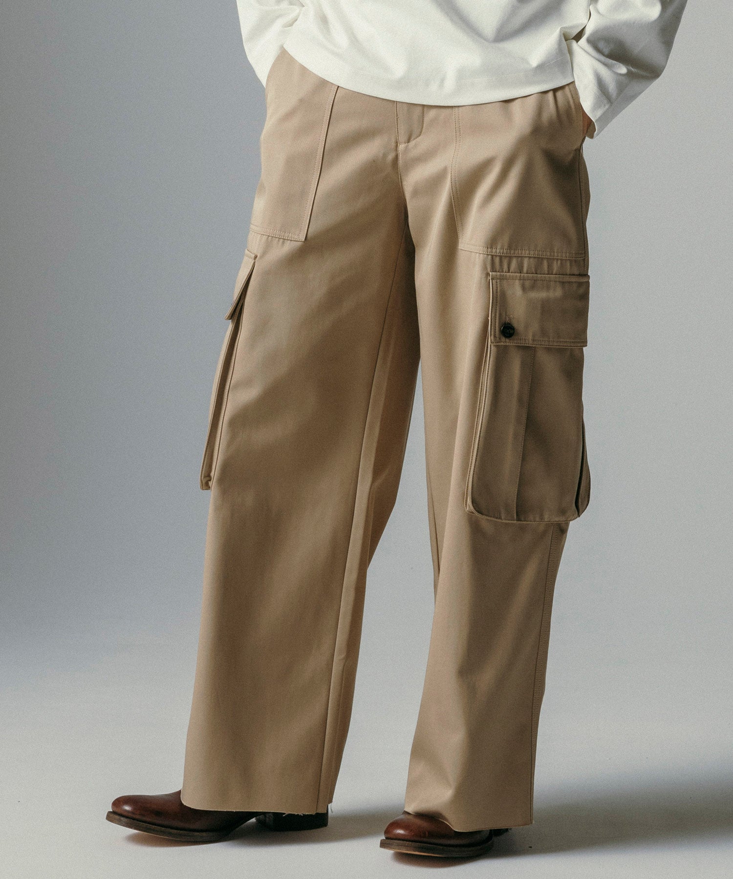 【12月上旬お届け予約商品】ハイウエスト ワイドカーゴパンツ