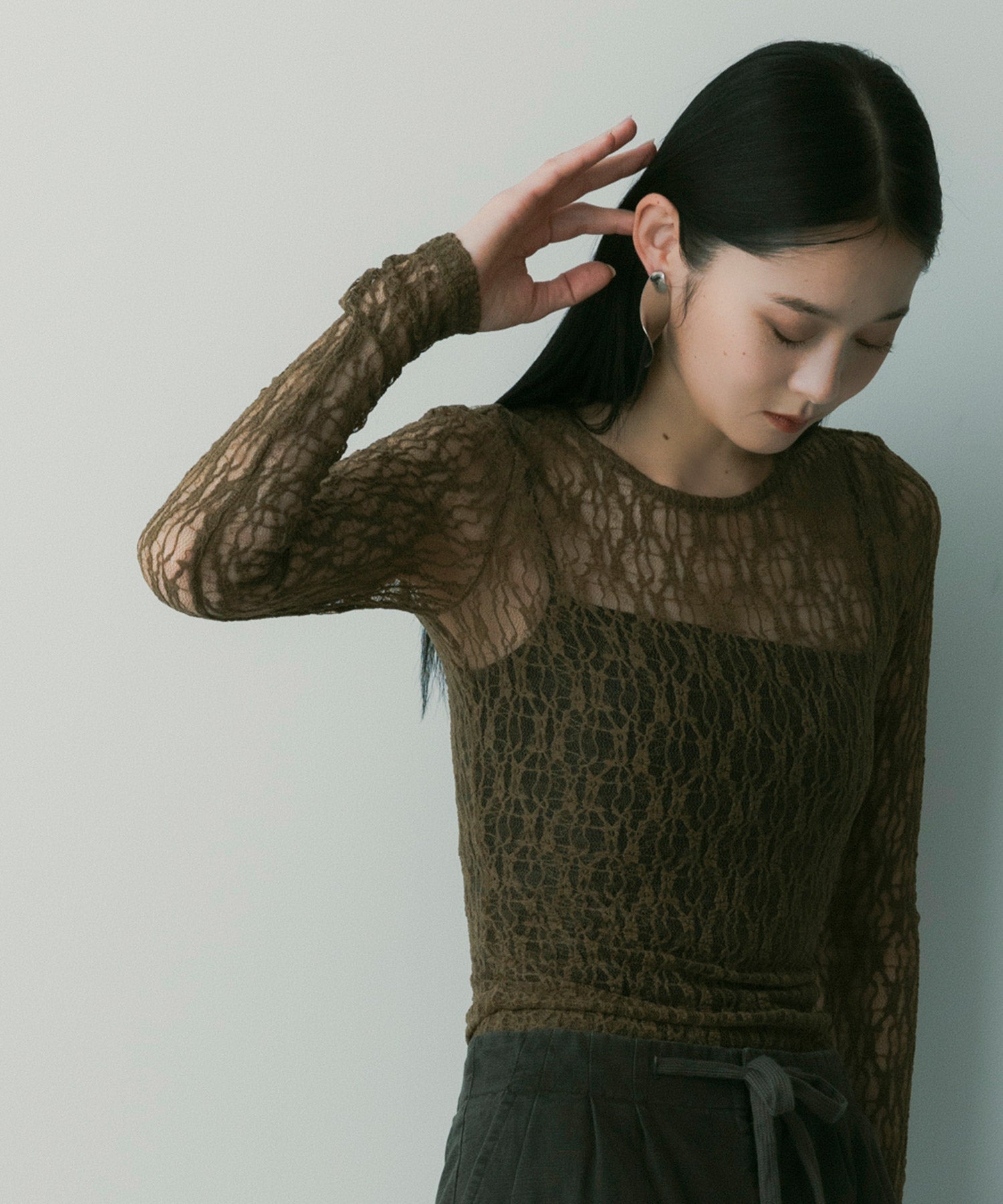 【12月上旬お届け予約商品】ロングスリーブレーストップス