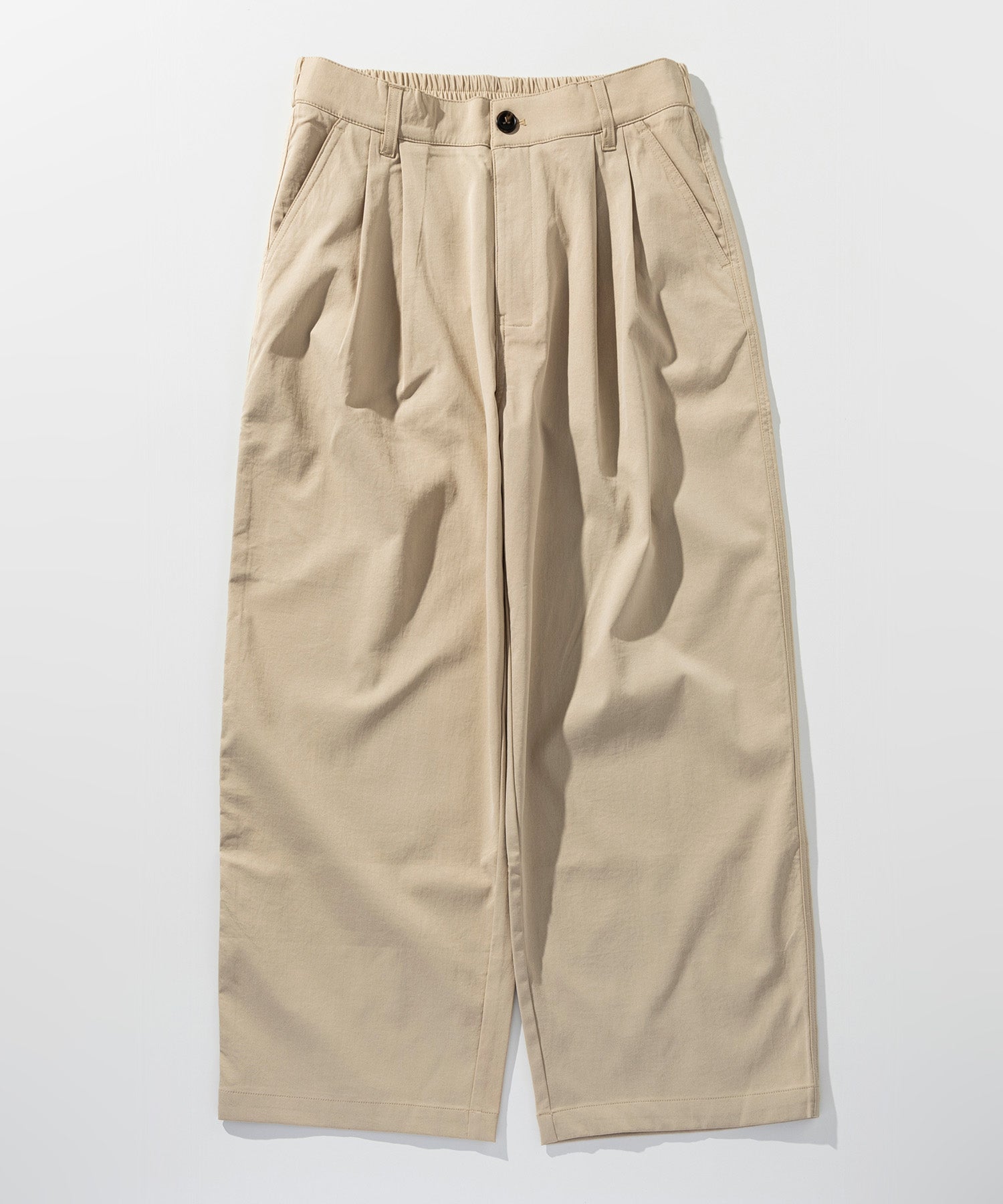 ハイウエスト ワンプリーツワイドパンツ