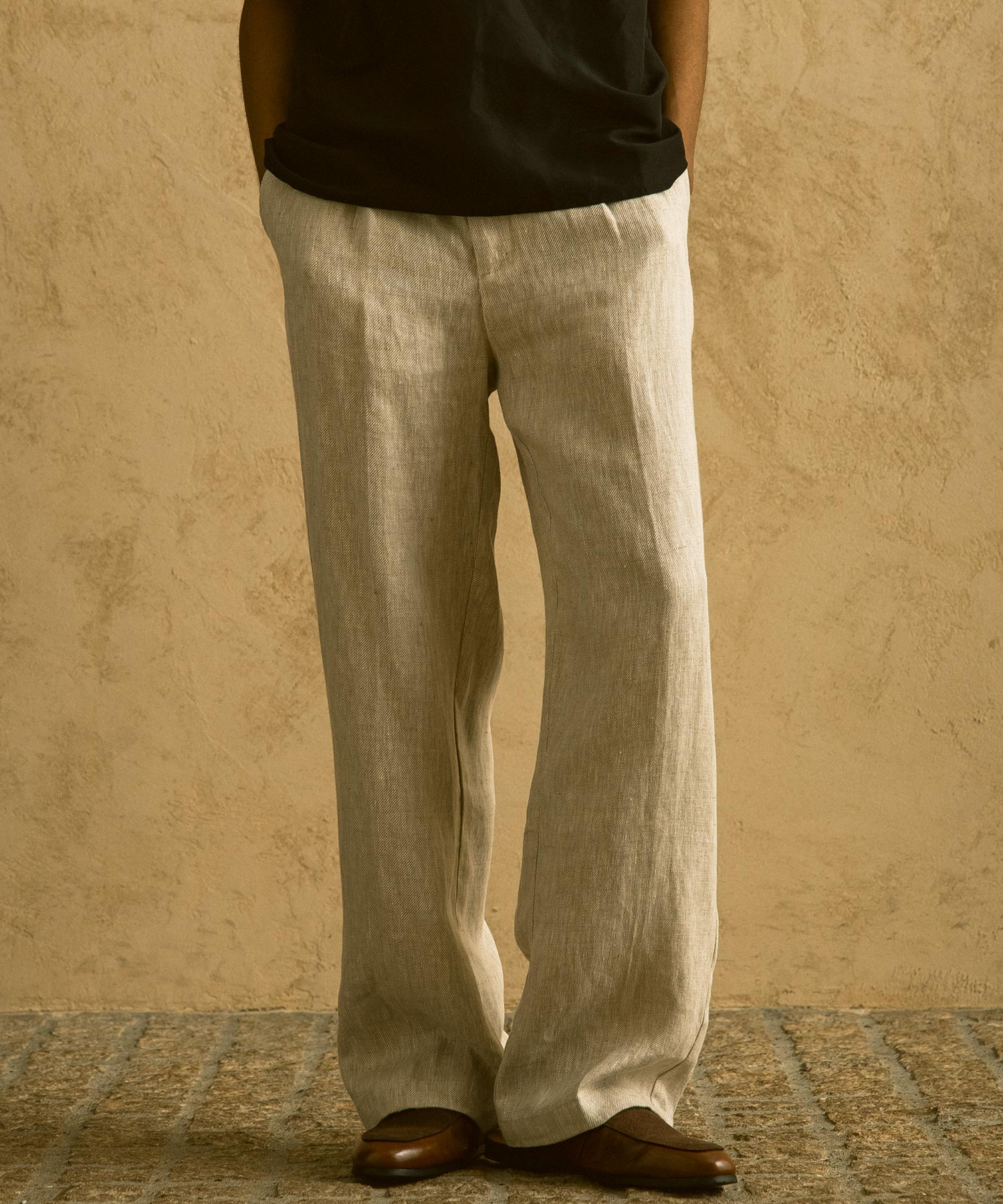 リネンテーパードパンツ