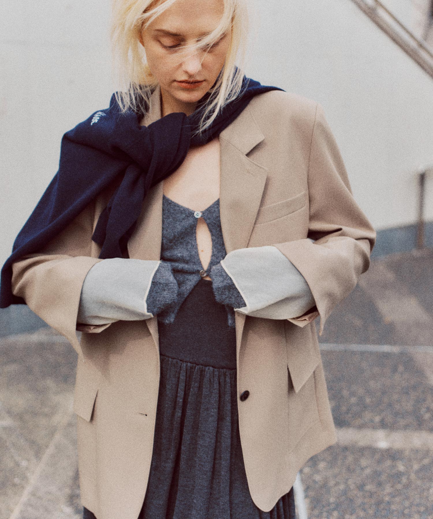 ウールブレンド ギャザースカート