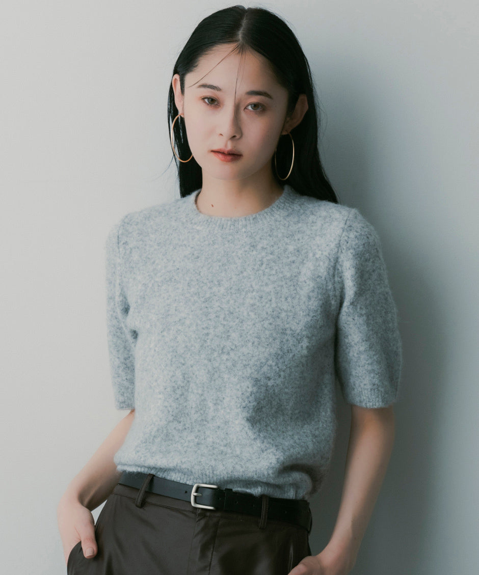 ウールブレンド ショートスリーブニット