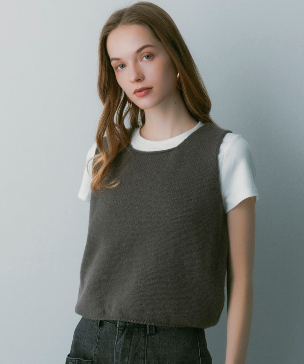 ウールニットベスト