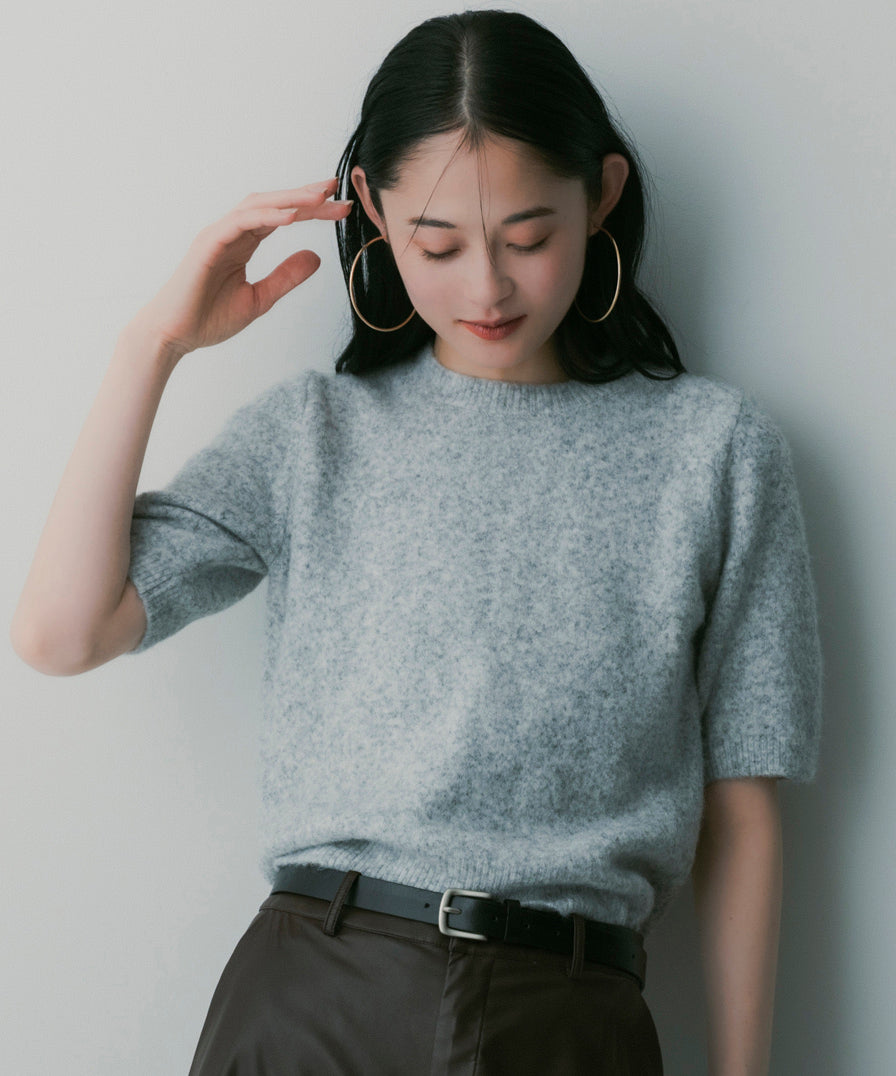 ウールブレンド ショートスリーブニット
