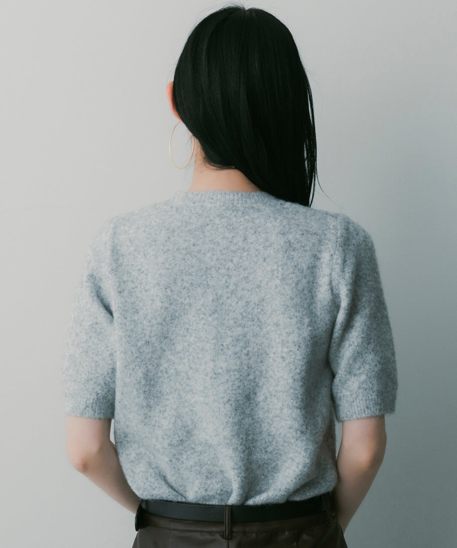 ウールブレンド ショートスリーブニット