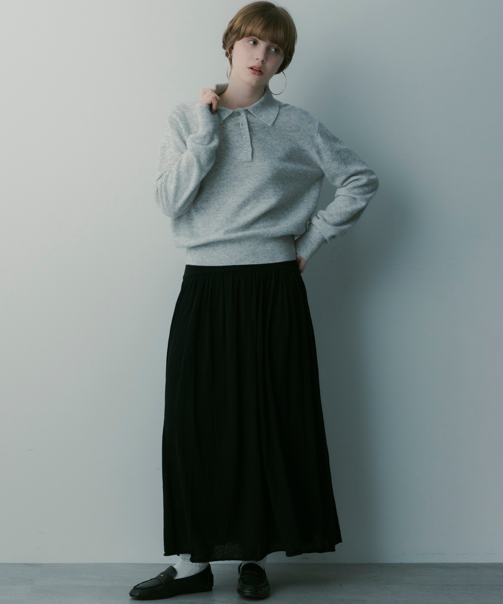 ウールポロカラーニット