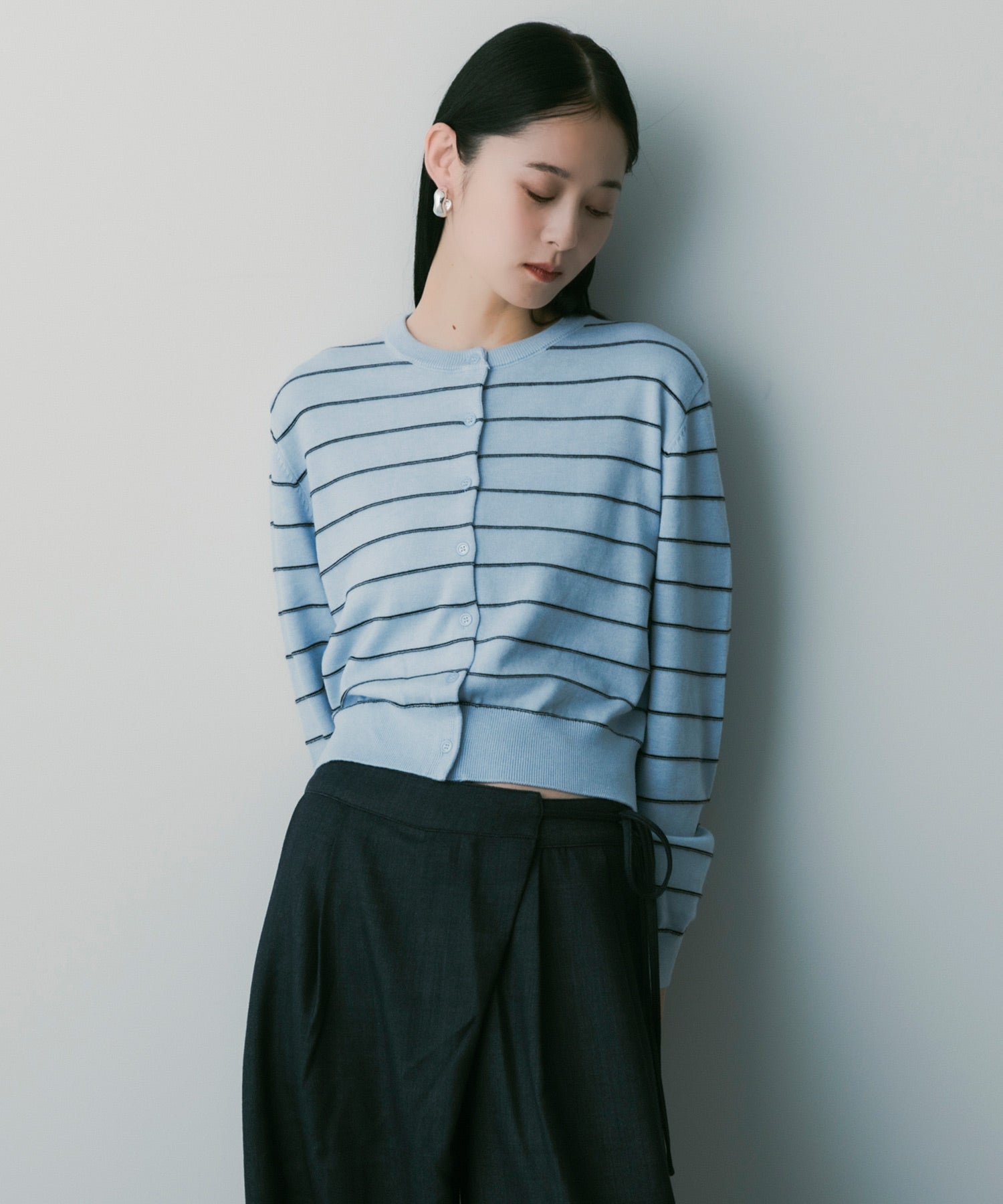 ボーダーニットカーディガン