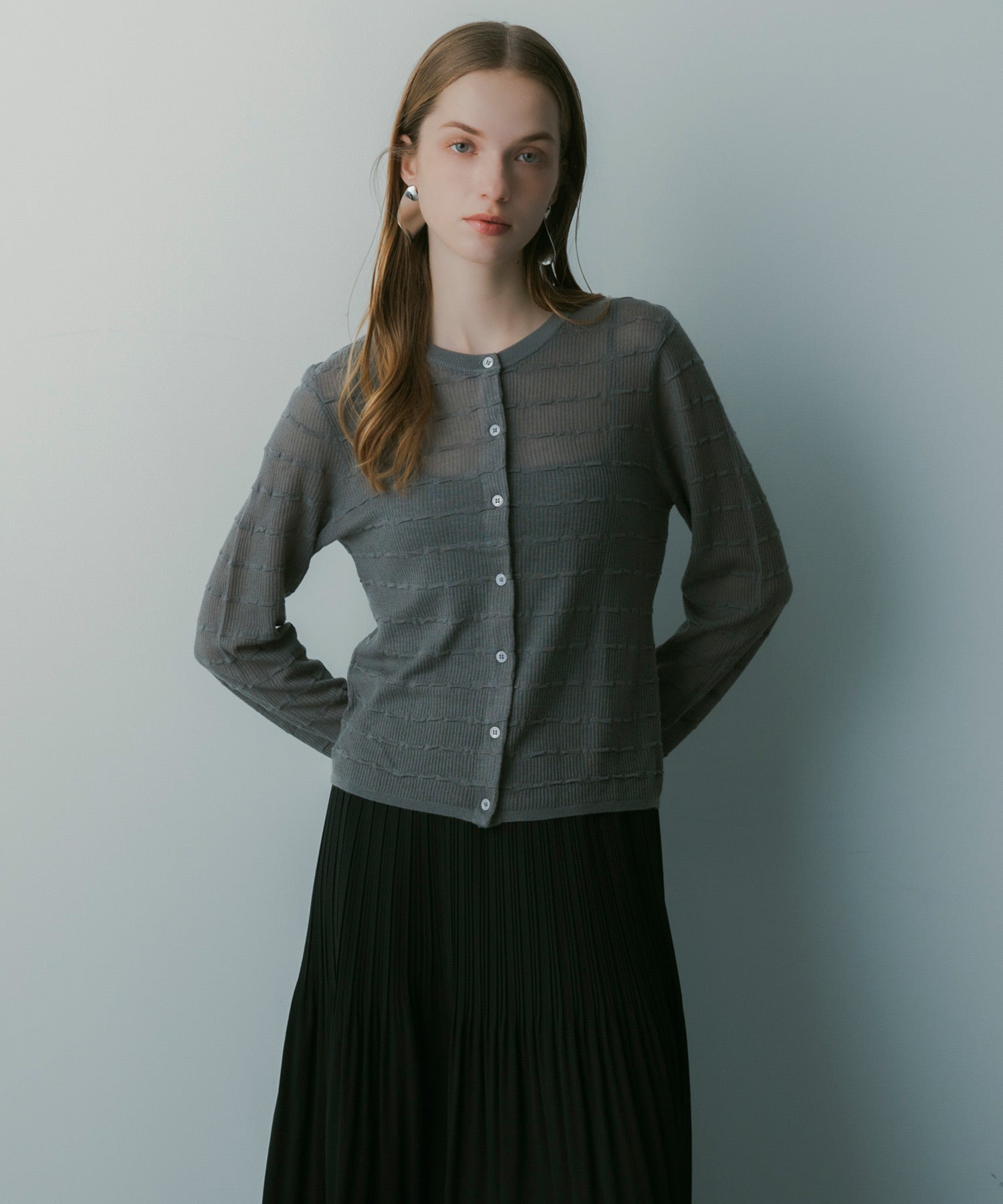 デザインニットカーディガン