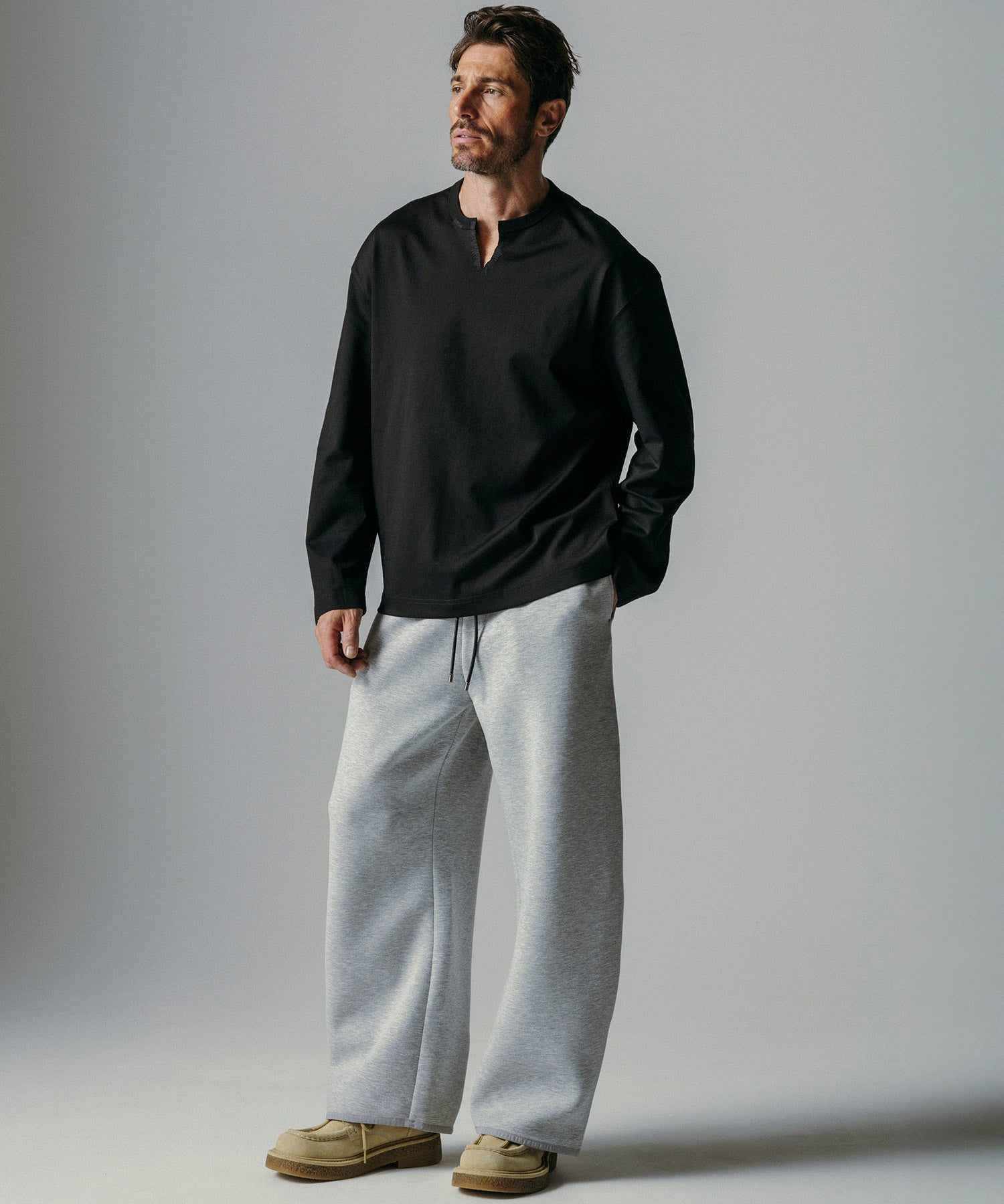 リラックス ワイドドロストパンツ